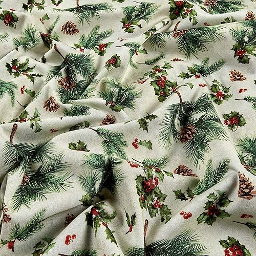 Miniatura 4 de Springs Creative Christmas Merry Deer Holly - Edredón de tela multicolor por yarda