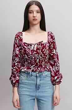 トップス hara Tokyo Talkies Women's Regular Fit Shirt (TTTP006255_RED XS