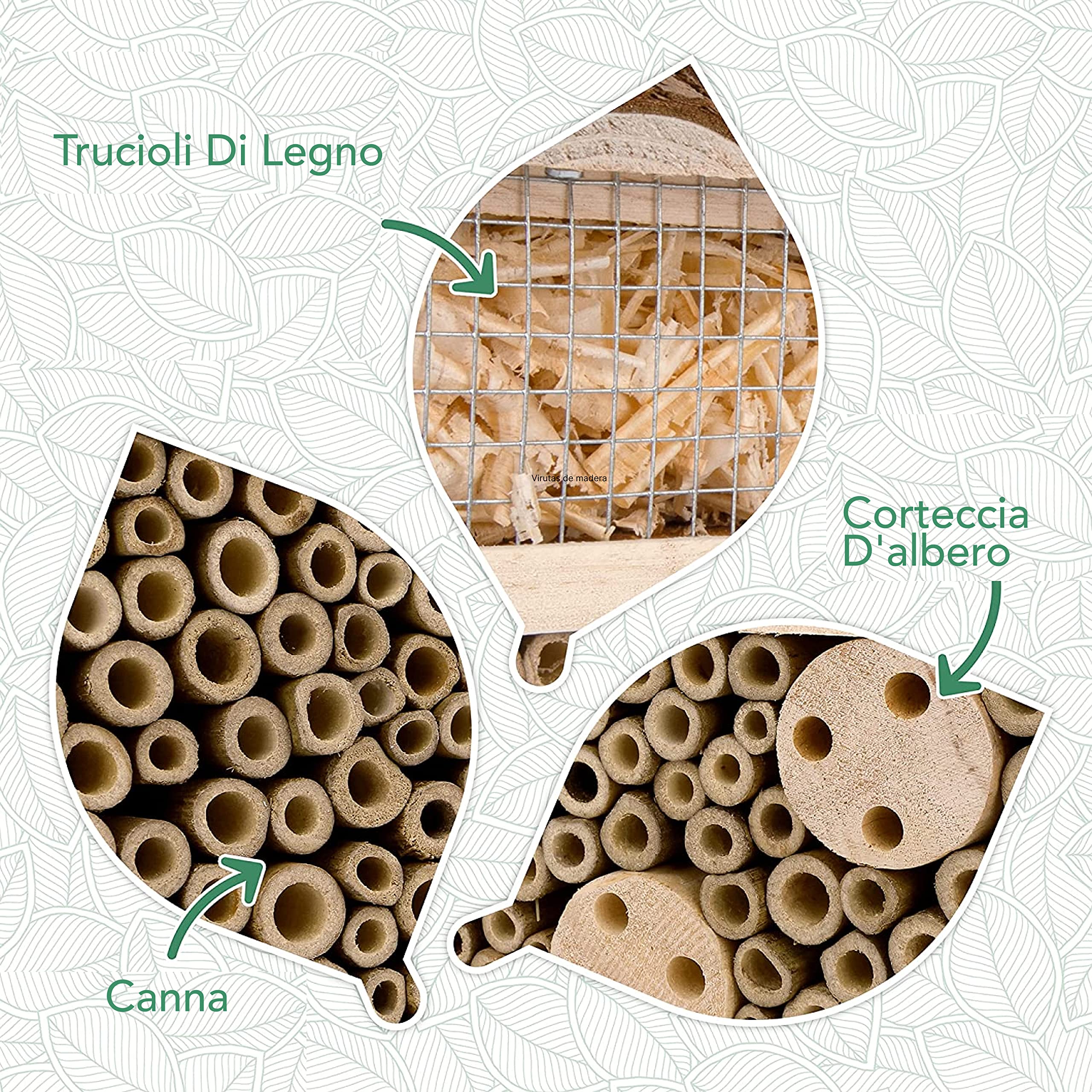 WILDLIFE FRIEND I Casetta in legno da giardino per insetti - Hotel insetti con tetto in legno non trattato - Casa Api - ideale rifugio anche per coccinelle, crisope, farfalle e altre specie ancora