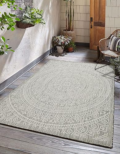 Miniatura 9 de Adiva Rugs Alfombra de área para interiores y exteriores, resistente a la intemperie, fácil de limpiar, resistente a las manchas para comedor, patio