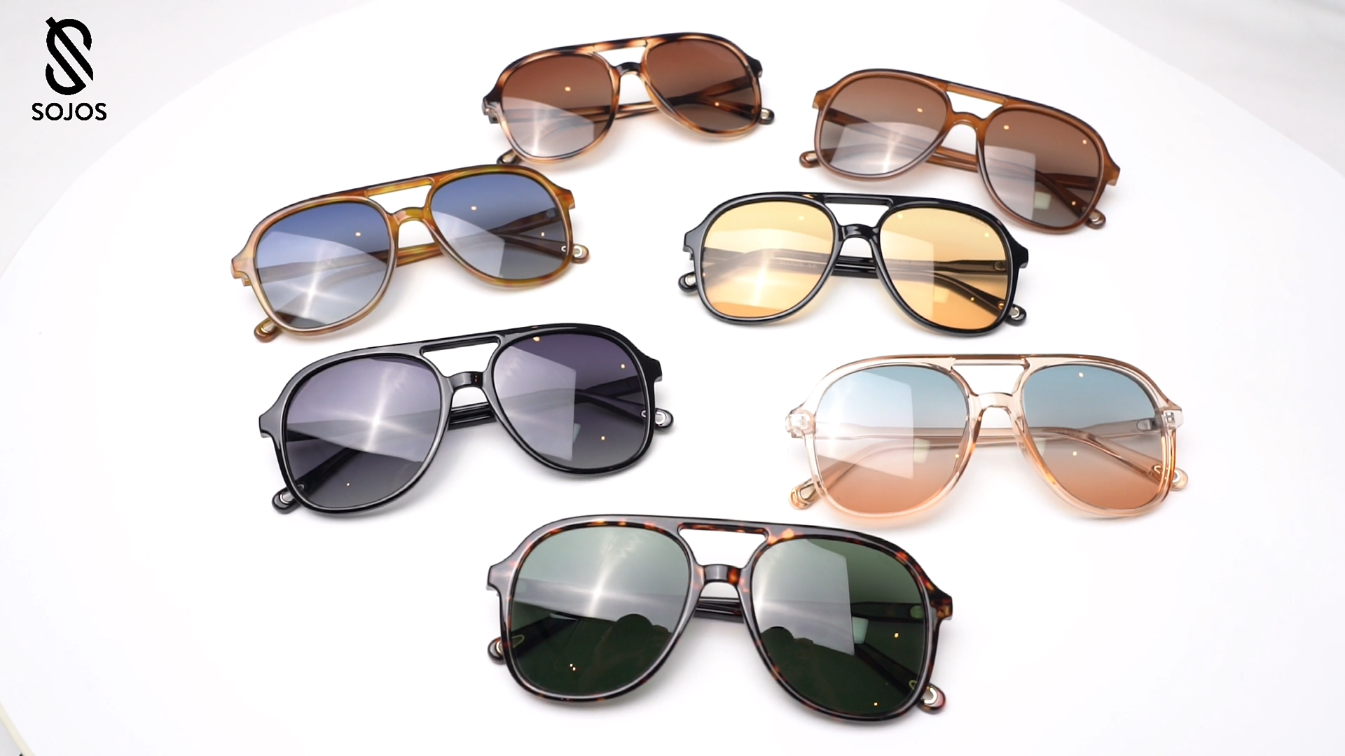 SOJOS Retro Polarized Aviator Sunglasses Womens Mens Classic 80s 