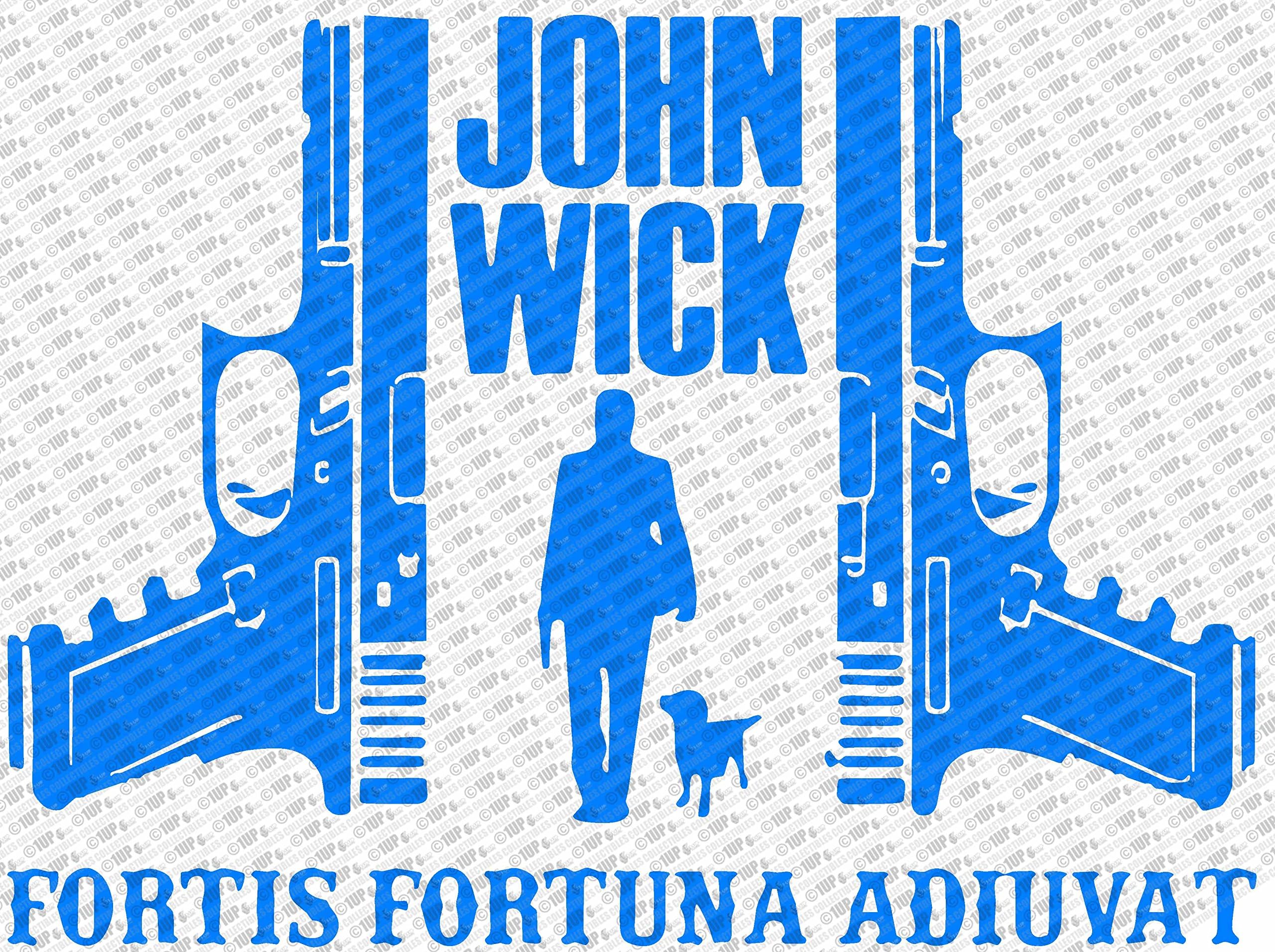 John Wick 2 - Fortis Fortuna Adiuvat Die Cut Vinyl Decal Sticker (22", Light Blue)