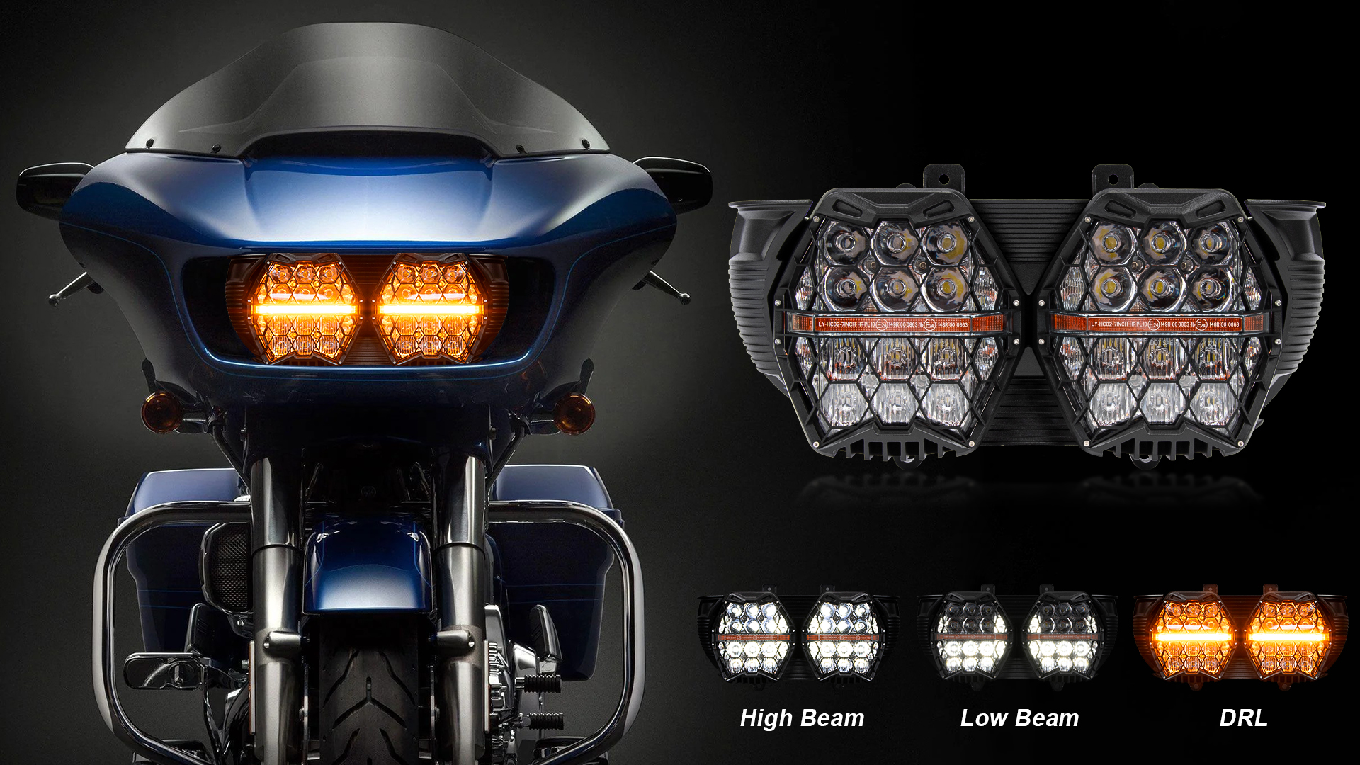 Amazon.com: PSLER 240W Motorcycle Led Headlight Dual Vision