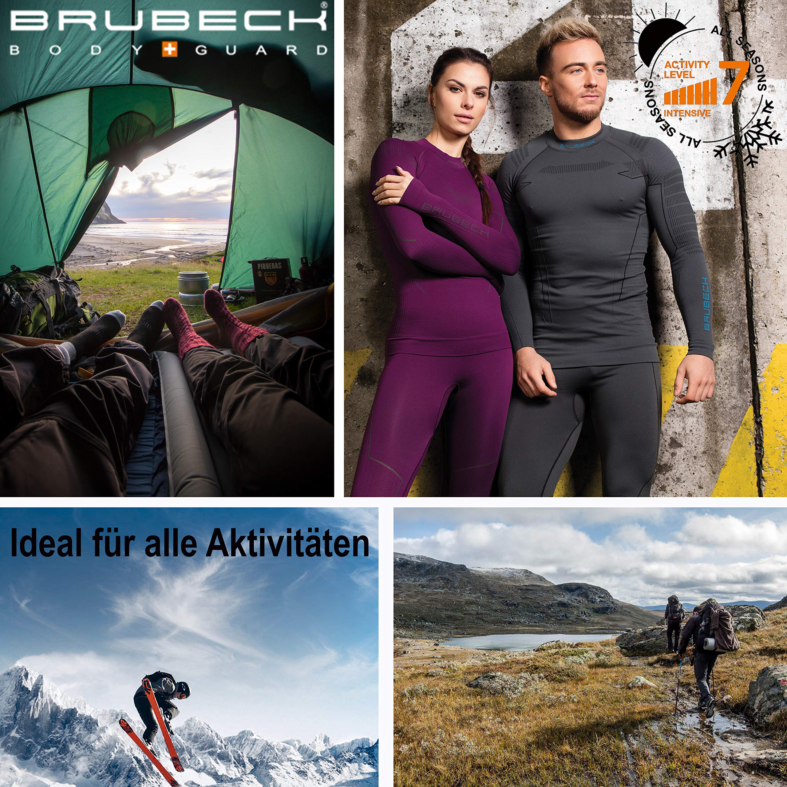BRUBECK Damen Thermo Funktionsunterwäsche Set: Hose + Langarmshirt | Base Layer | Atmungsaktiv | Geruchshemmend | Klimaregulierend | Schnell trocknend | LE11870 + LS13100
