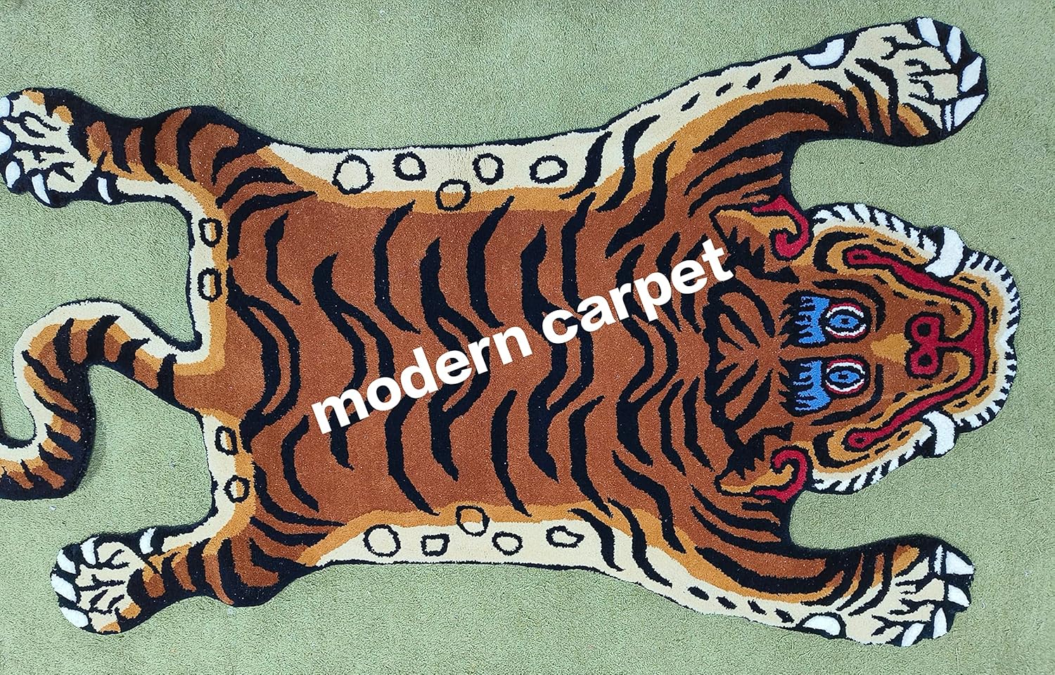 Tibetan Tiger Kid Rugs 100% Woolen 3x5 Handmade Tufted for Kid Room Bedroom Kitchen Living Room Doormat by Modern Carpet