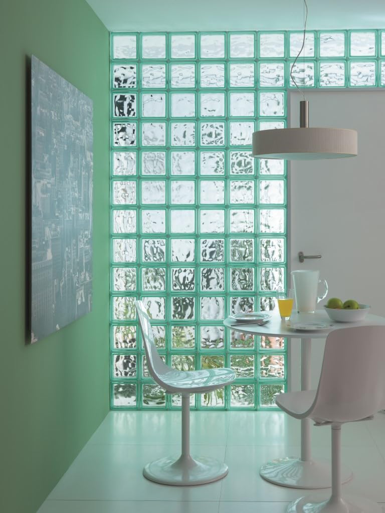 Bloque de vidrio Pavés Smart Ondulado Coloreado en la masa Verde | Dimensión 190x190x80 mm | Euro/pza. 5,80 |Unidad de venta: una caja de 6 pzas.