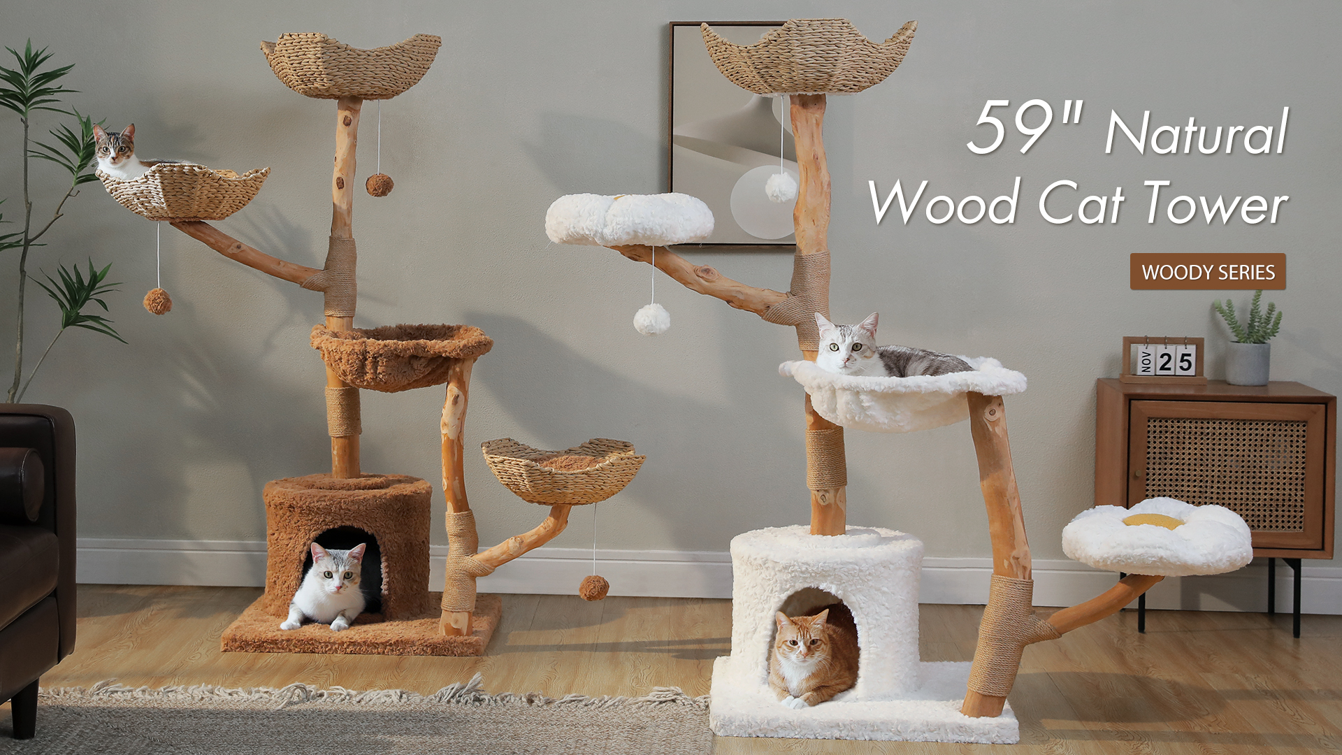 Amazon.com : PAWZ Road Cat Tree for Indoor Cats Large Adults, 59