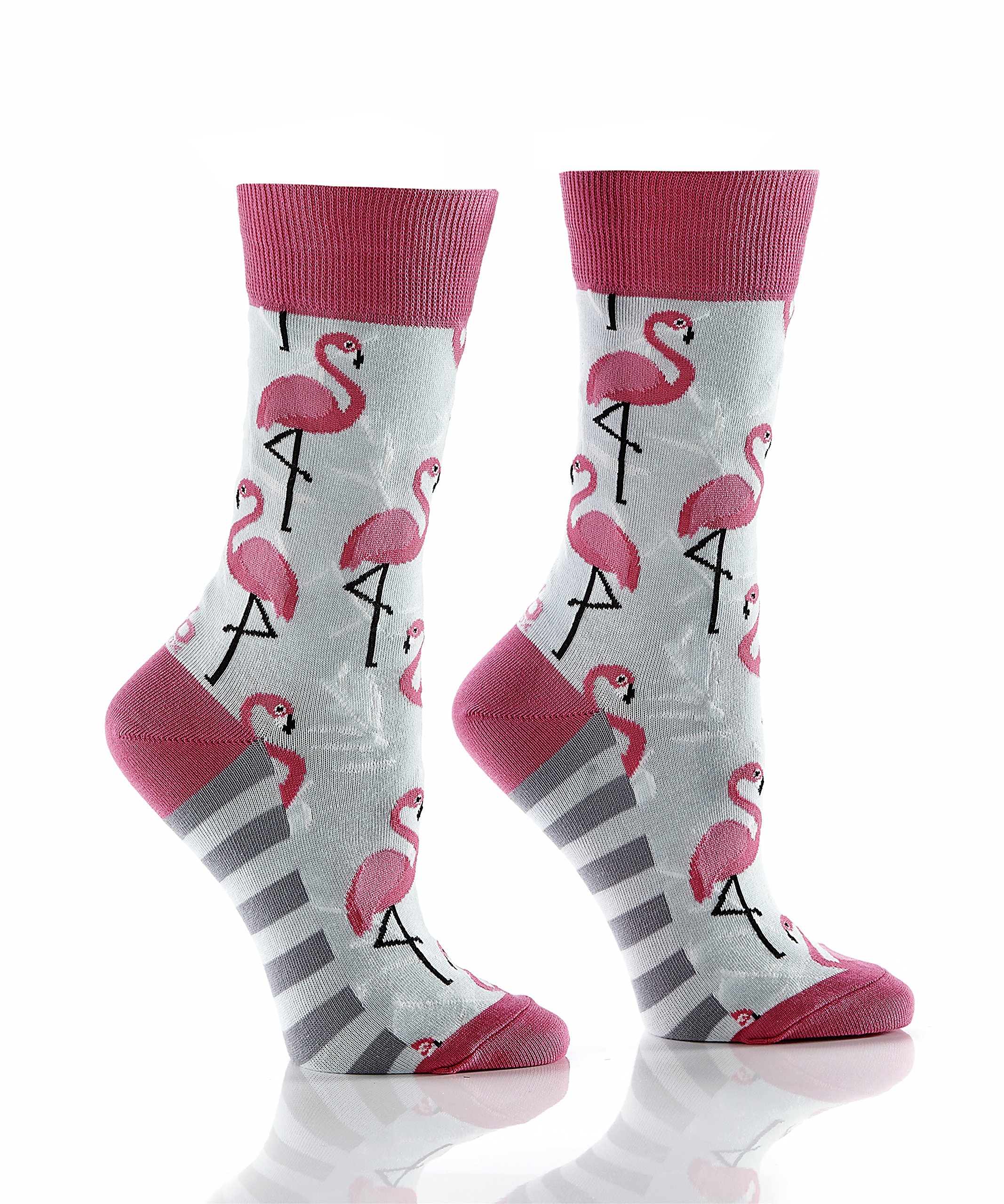 Yo Sox Women's Crew Socks, Novelty Crew Socks for Women, Cute Flamingo Socks, Women's Novelty Mid-Calf Sock, Shoe Size 6-10, Fun Socks for Women, Cute socks for Women, Multicolor Socks for Women