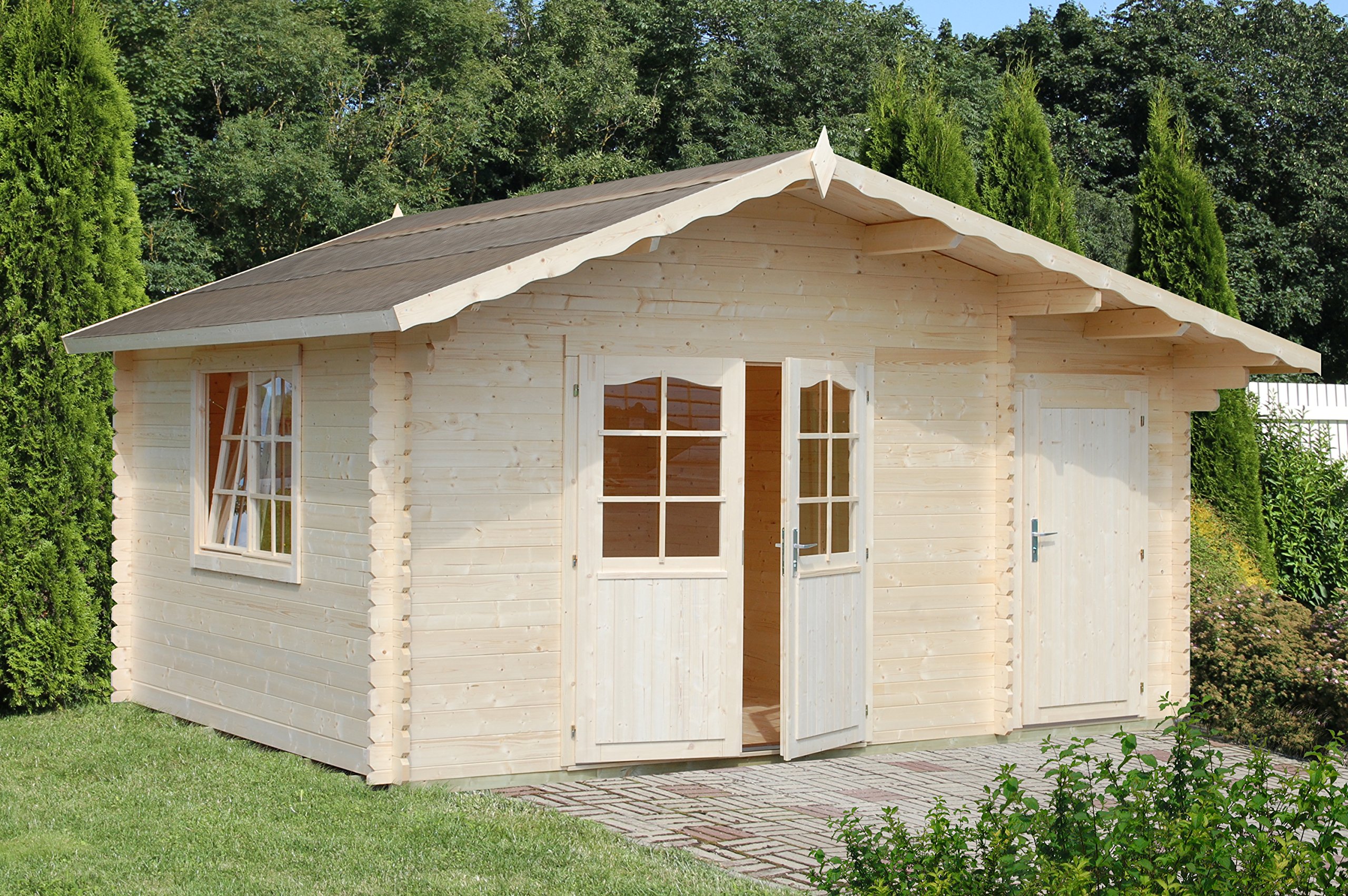 Palmako Blockbohlenhaus Emma 14,2 34 mm natur
