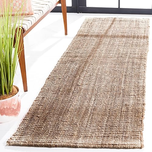 Safavieh Natural Fiber Collection NF808F - Alfombra rústica de yute de 2 pies 3 pulgadas x 8 pies color gris