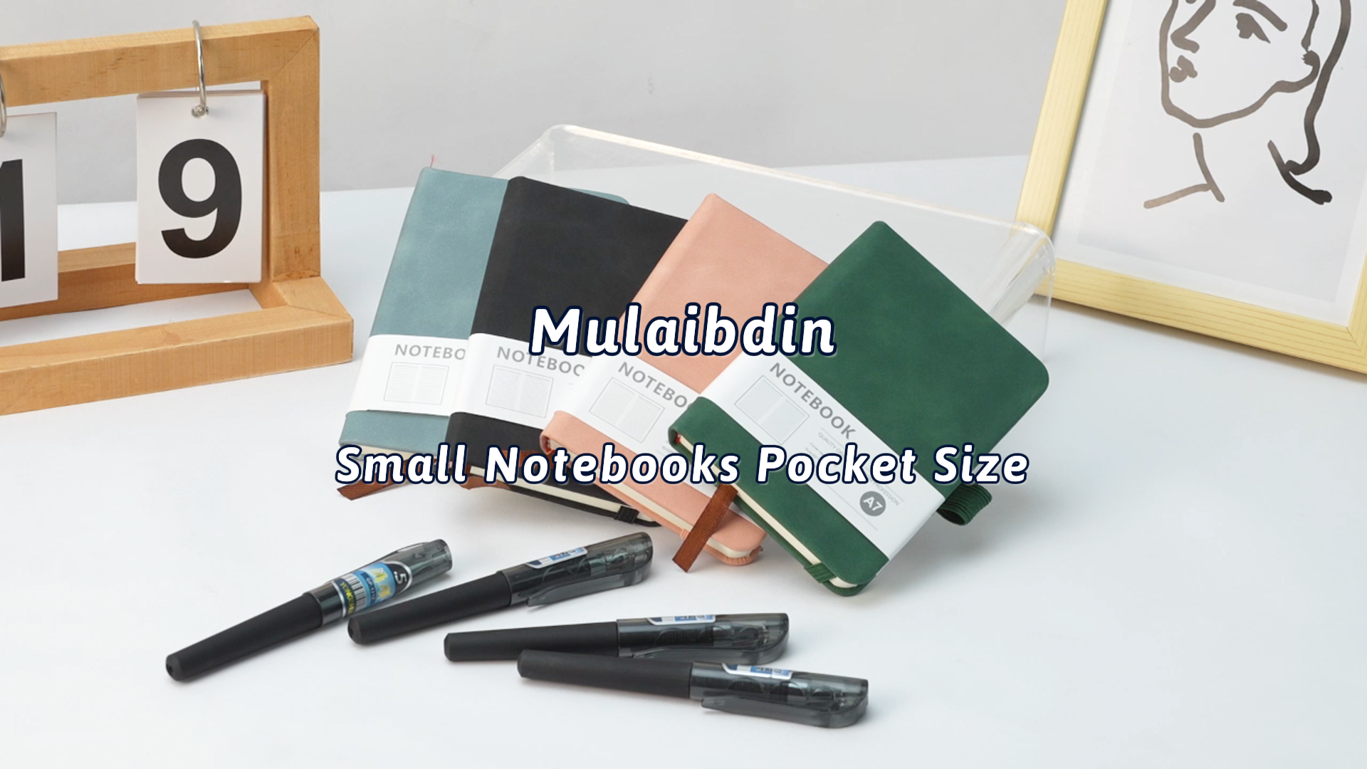 Lot De 2 Carnets De Poche A7 (11x8 Cm) Avec Stylos - Couverture Cuir Végétal, Fermeture Élastique - Idéal Notes, Voyage, Cadeau