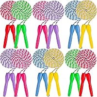 RamPro Adjustable Jump Rope for Kids & Adults - Durable Nylon Cord, Non-Slip Plastic Handles, Tangle-Free 7ft Speed Rope