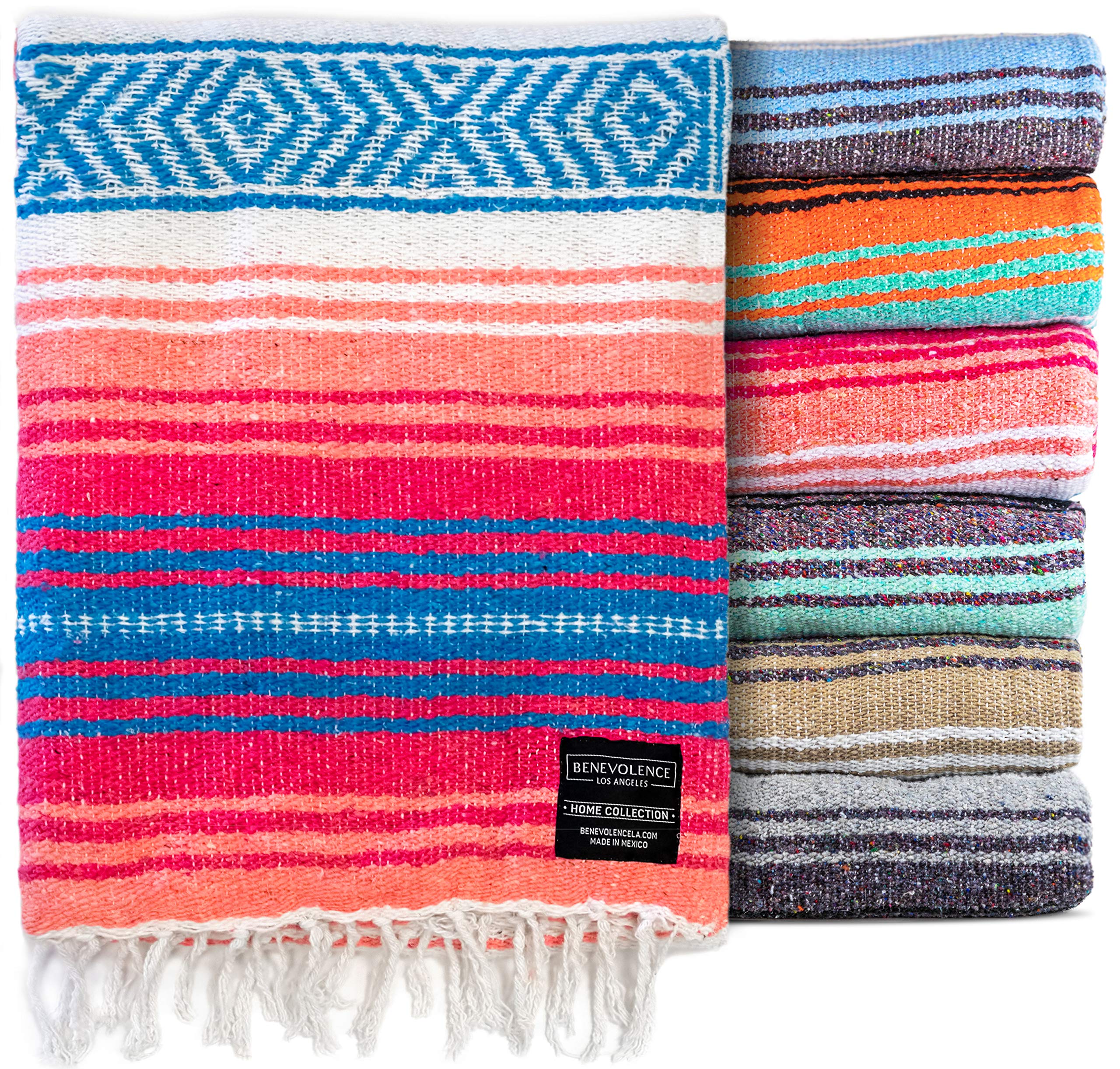Authentic Mexican Blanket Park Blanket, Handwoven Serape Blanket