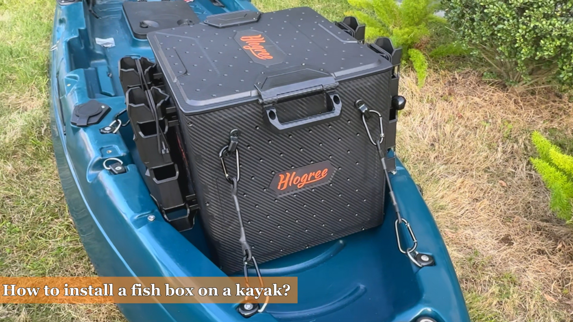 HLOGREE FlexCrate Kayak Fishing Crate with 4 Rod Holders, 13''x13''x13''