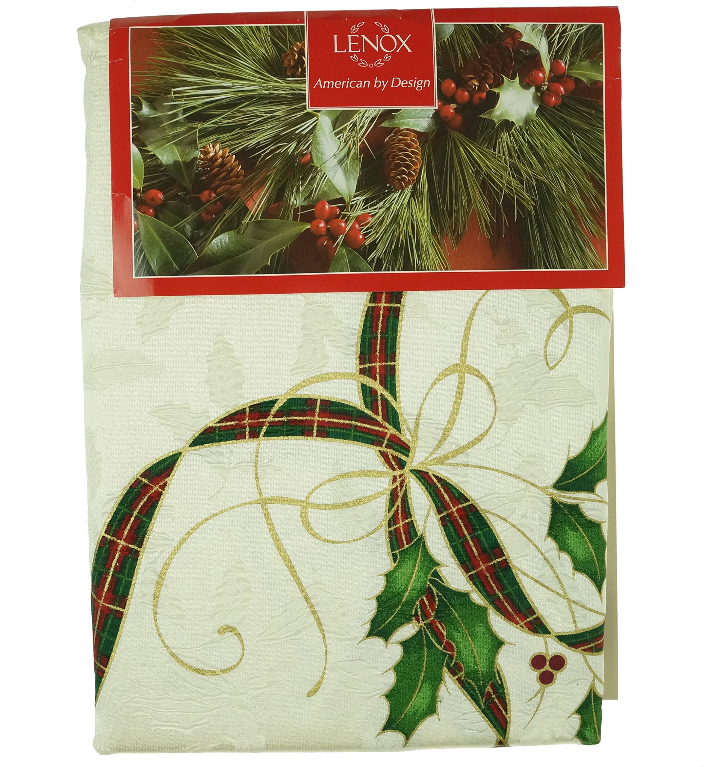 Lenox Holiday Nouveau Tablecloth, 60 by-104-Inch Oblong/Rectangle, Ivory