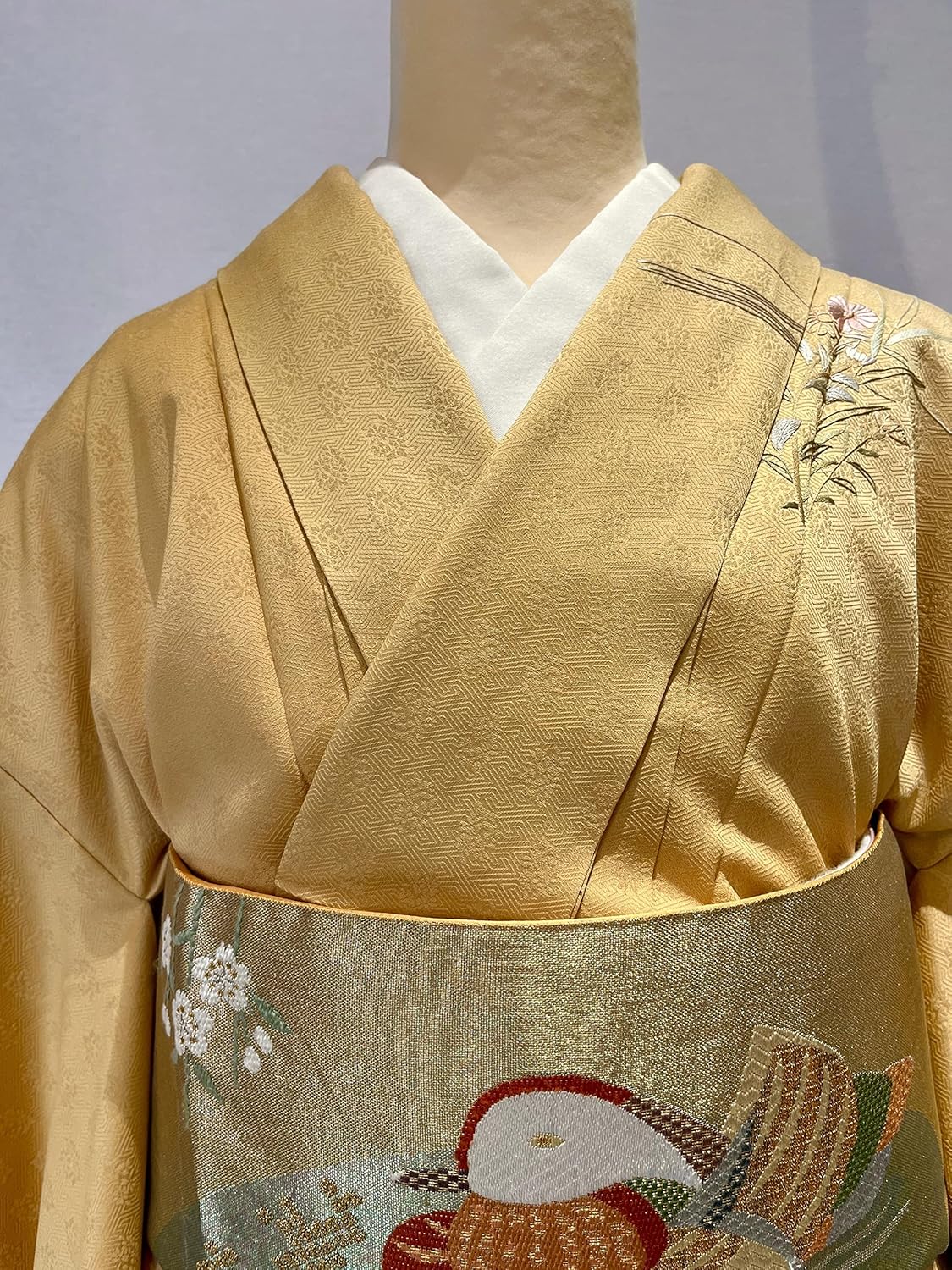 La遇] 訪問着 正絹 リサイクル 刺繍訪問着 袷単品 結婚式 着丈