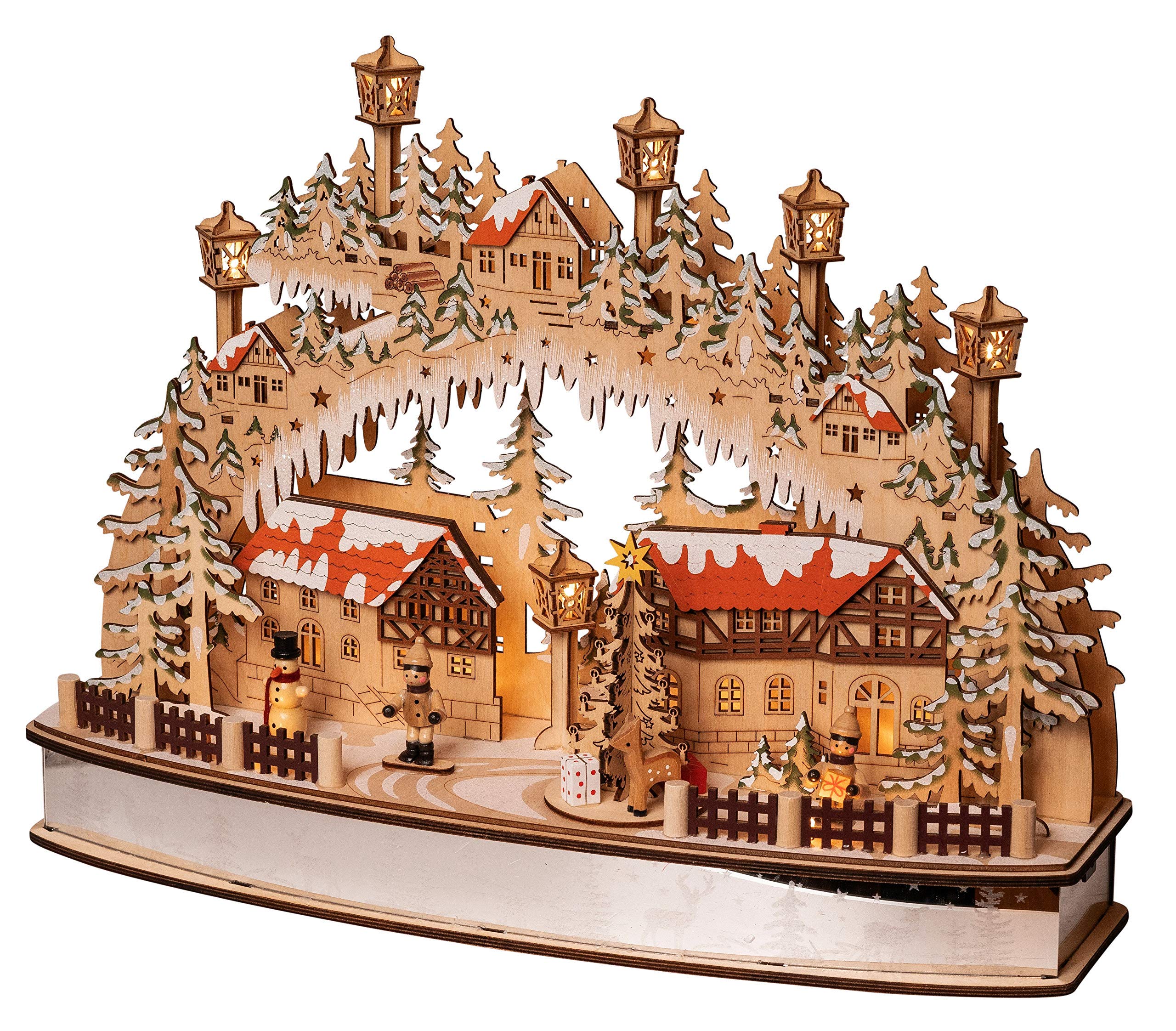Wichtelstube-Kollektion LED Schwibbogen Weihnachten im Ergebirge, Schwippbogen Lichterbogen