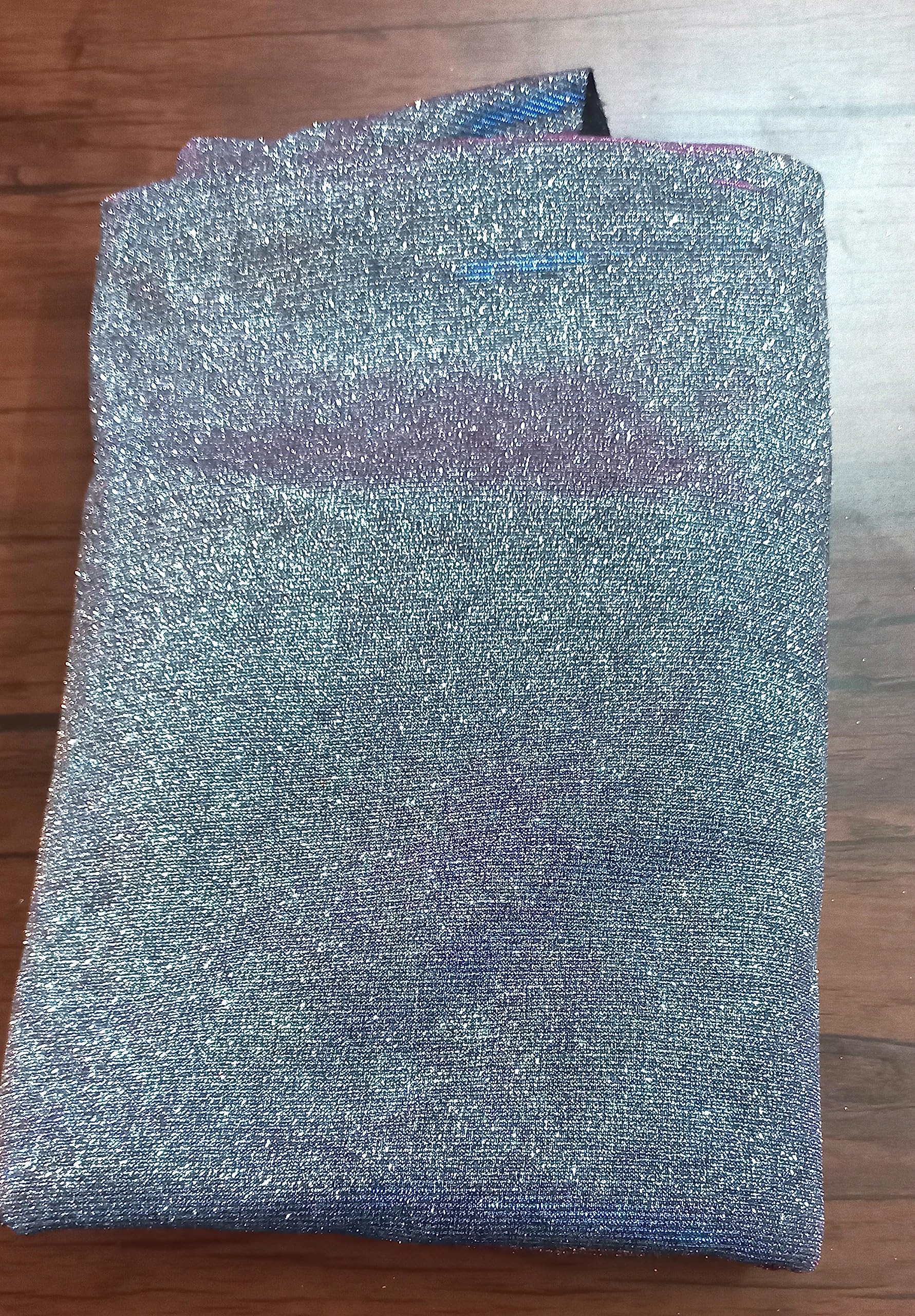 Branders Glitter Streatchable Blueish Fabric for Women Designer Fabrics-image-49