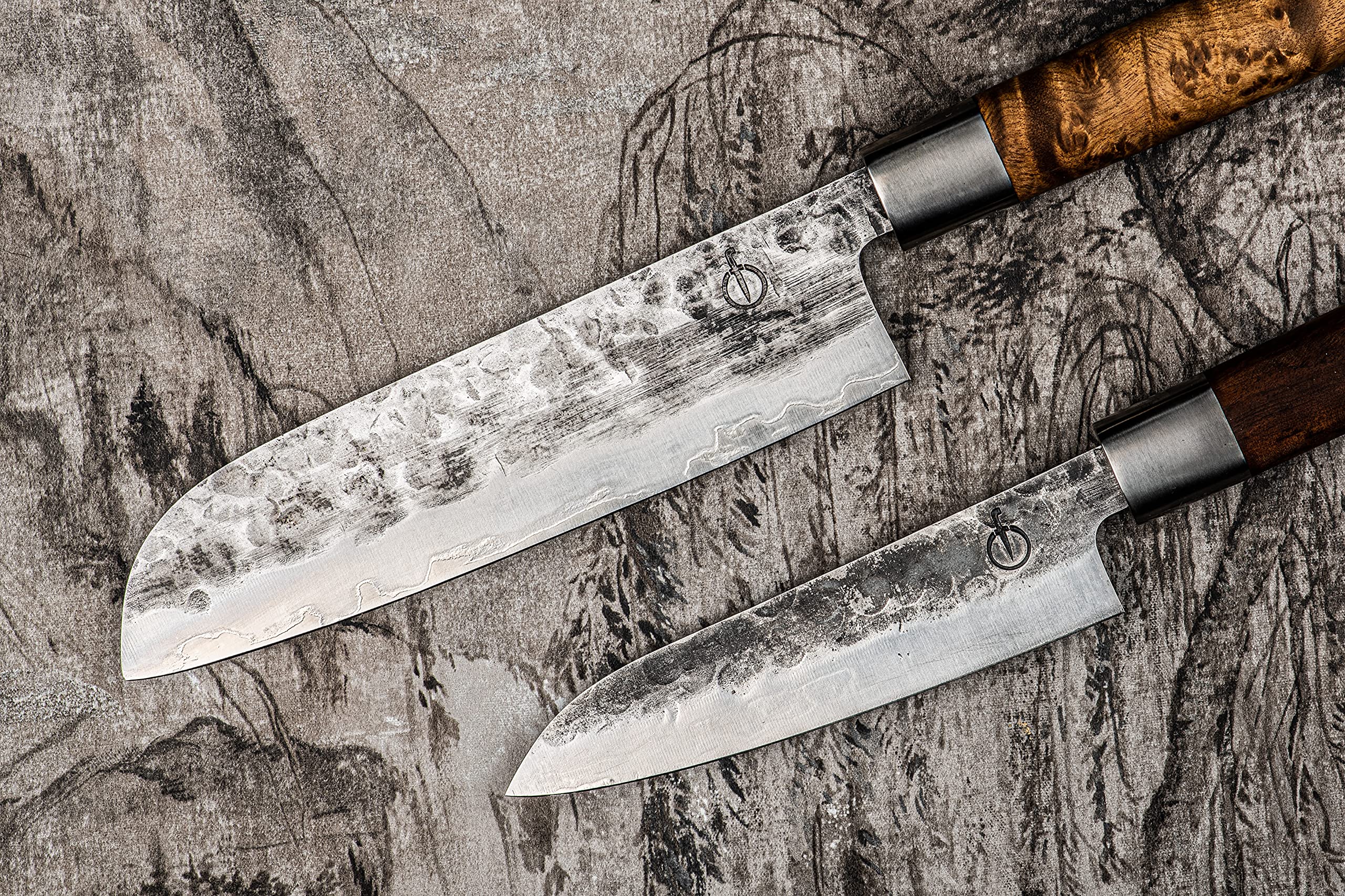 Forged VG10 Santokumesser, 14cm, handgefertigt, in Holzkiste