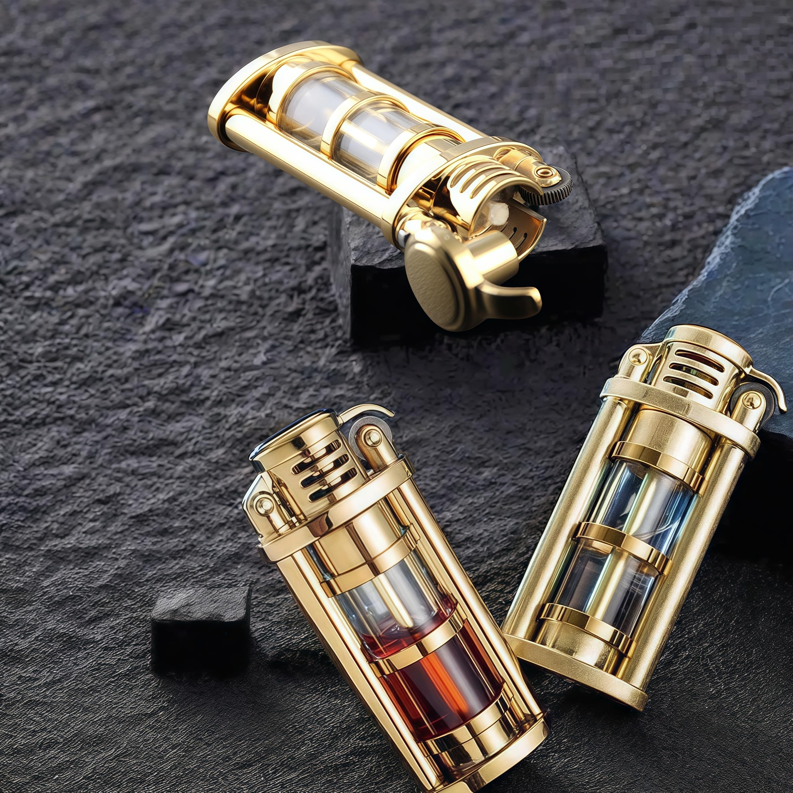 Briquet au kérosène, réutilisable, style tranchée, design vintage pour homme, parfait pour papa ou mari, idéal pour l'extérieur et le camping