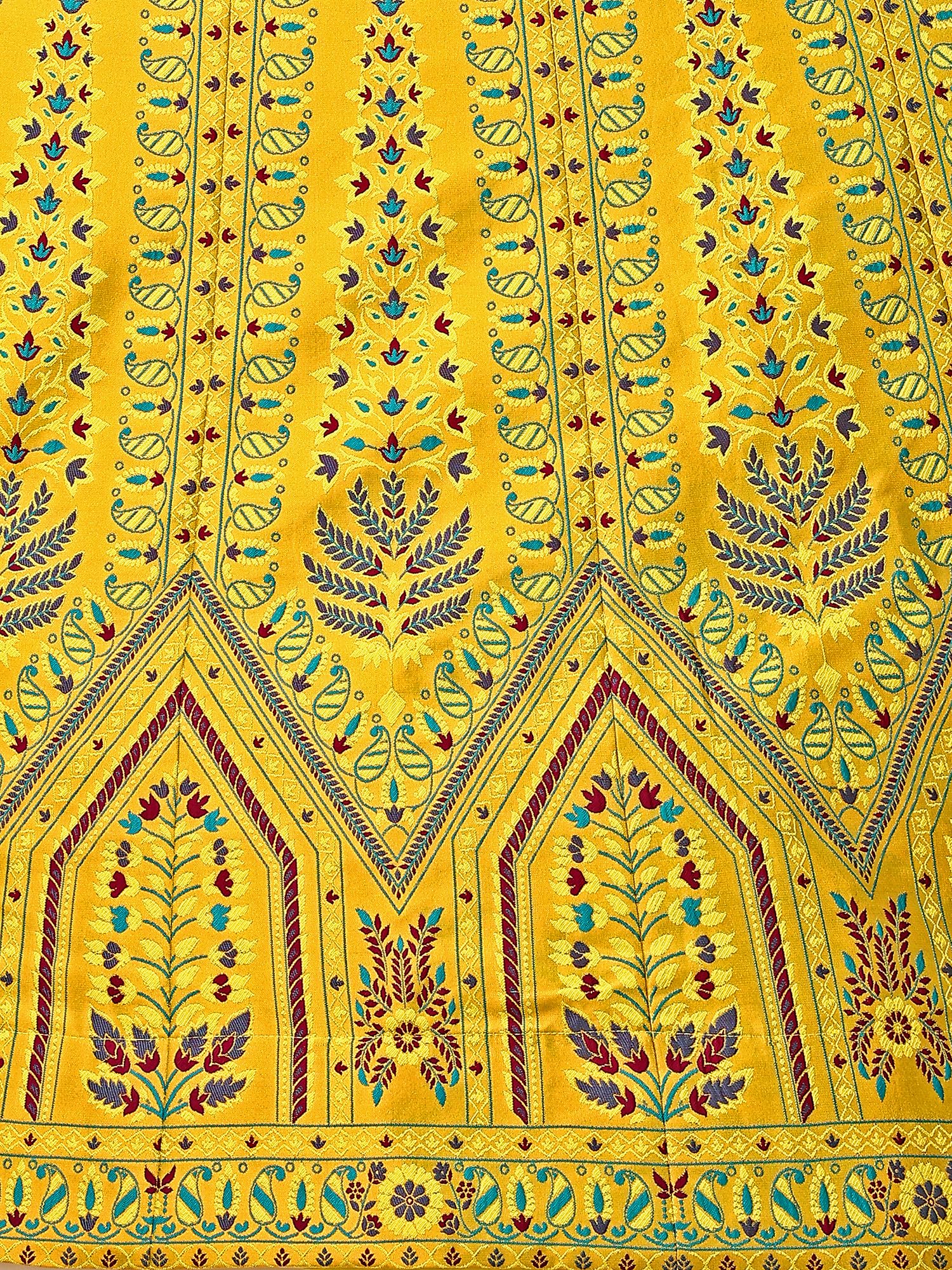 PURVAJA Lehenga zestaw choli dla kobiet, sztuczny jedwab, półszyte