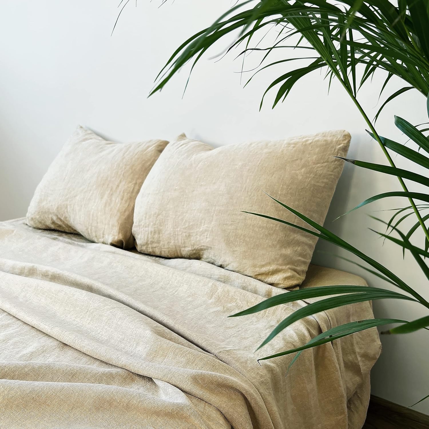 Alorcolor Home 100 Linen Sheets Queen 4 pcs, Pure Organic