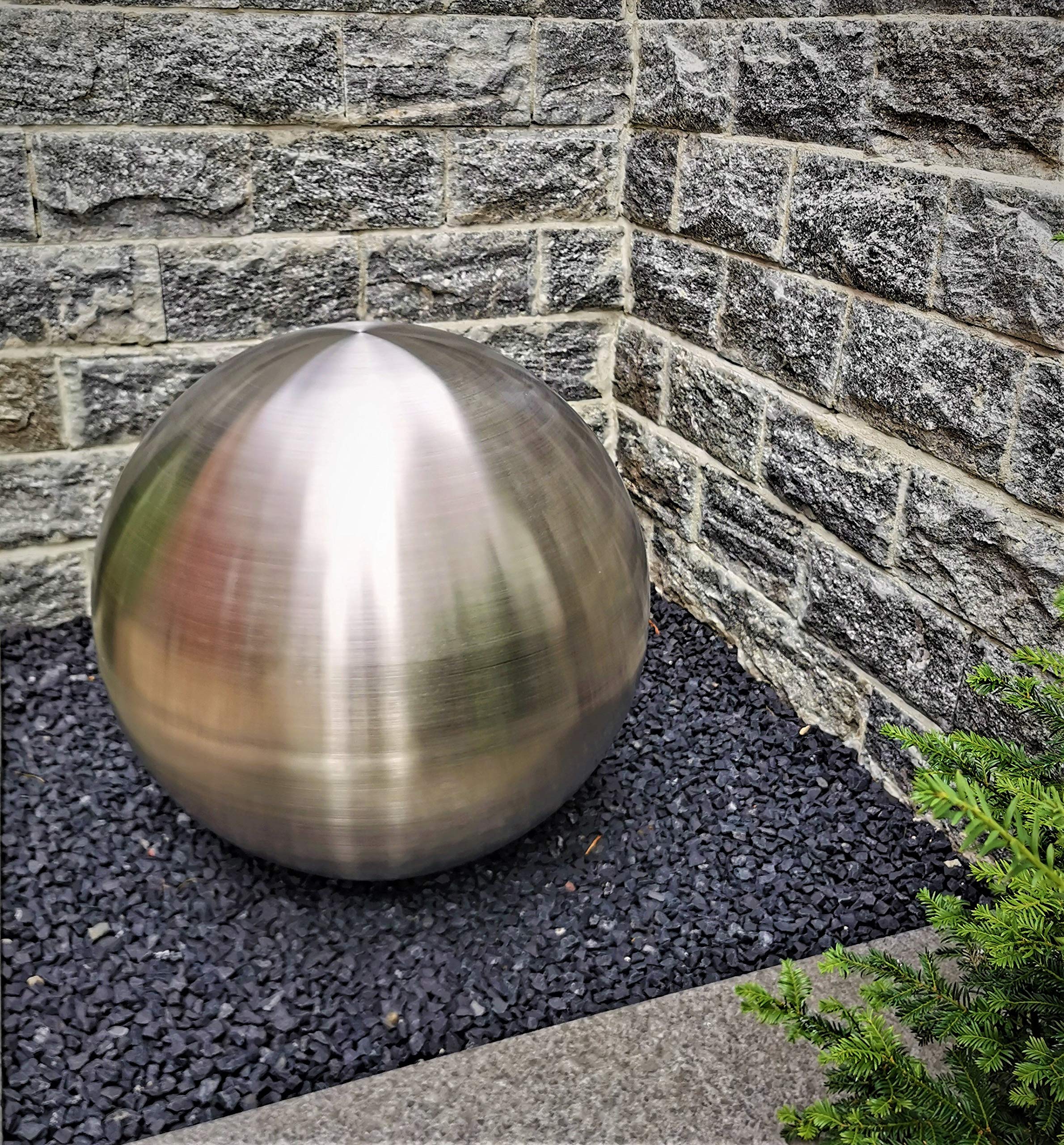 Jürgen Bocker Garten-Ambiente Dekokugel aus Edelstahl 35 cm matt gebürstet Dekorationskugel Edelstahlkugel
