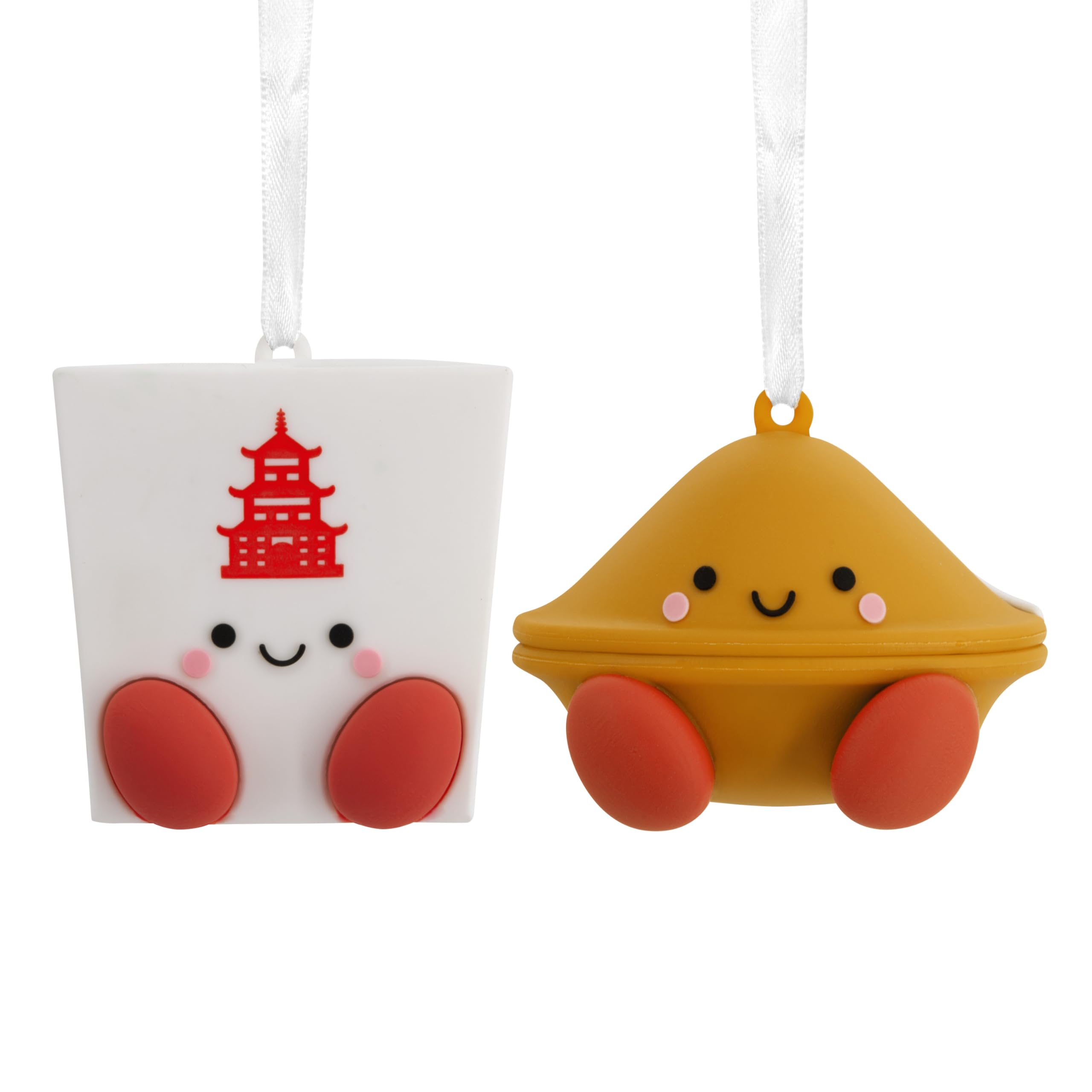 Hallmark Takeout Box and Fortune Cookie Better Together Magnetic Christmas Ornaments, Set of 2, Shatterproof