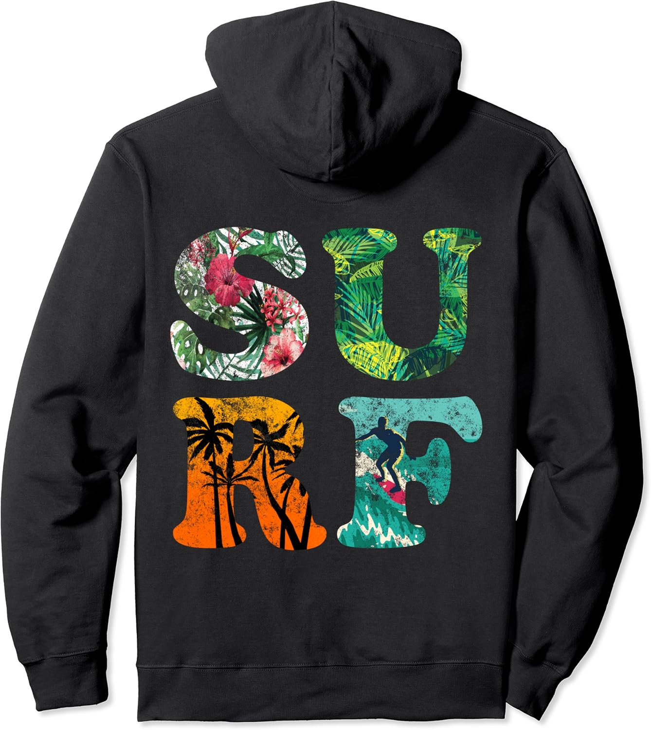 Retro Surfing Vintage Surf Tropical Hawaii Surfer Love Waves Pullover