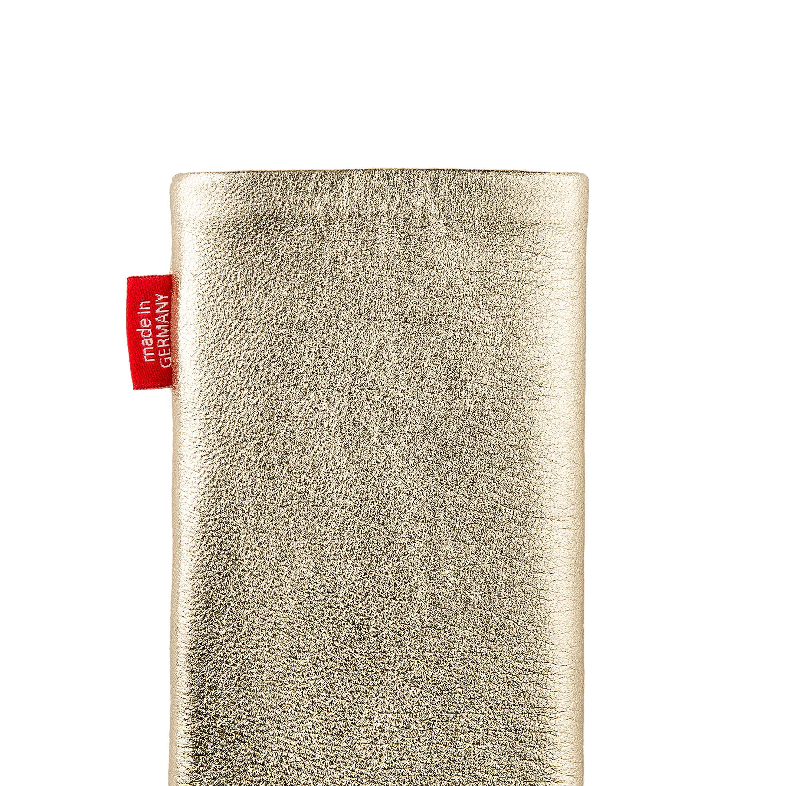 fitBAG Groove Argento Custodia per Cellulare Pelle Nappa Lucida con Imbottitura in Microfibra per Huawei Mate 20 X | Accessorio con Funzione di Pulizia | Made in Germany