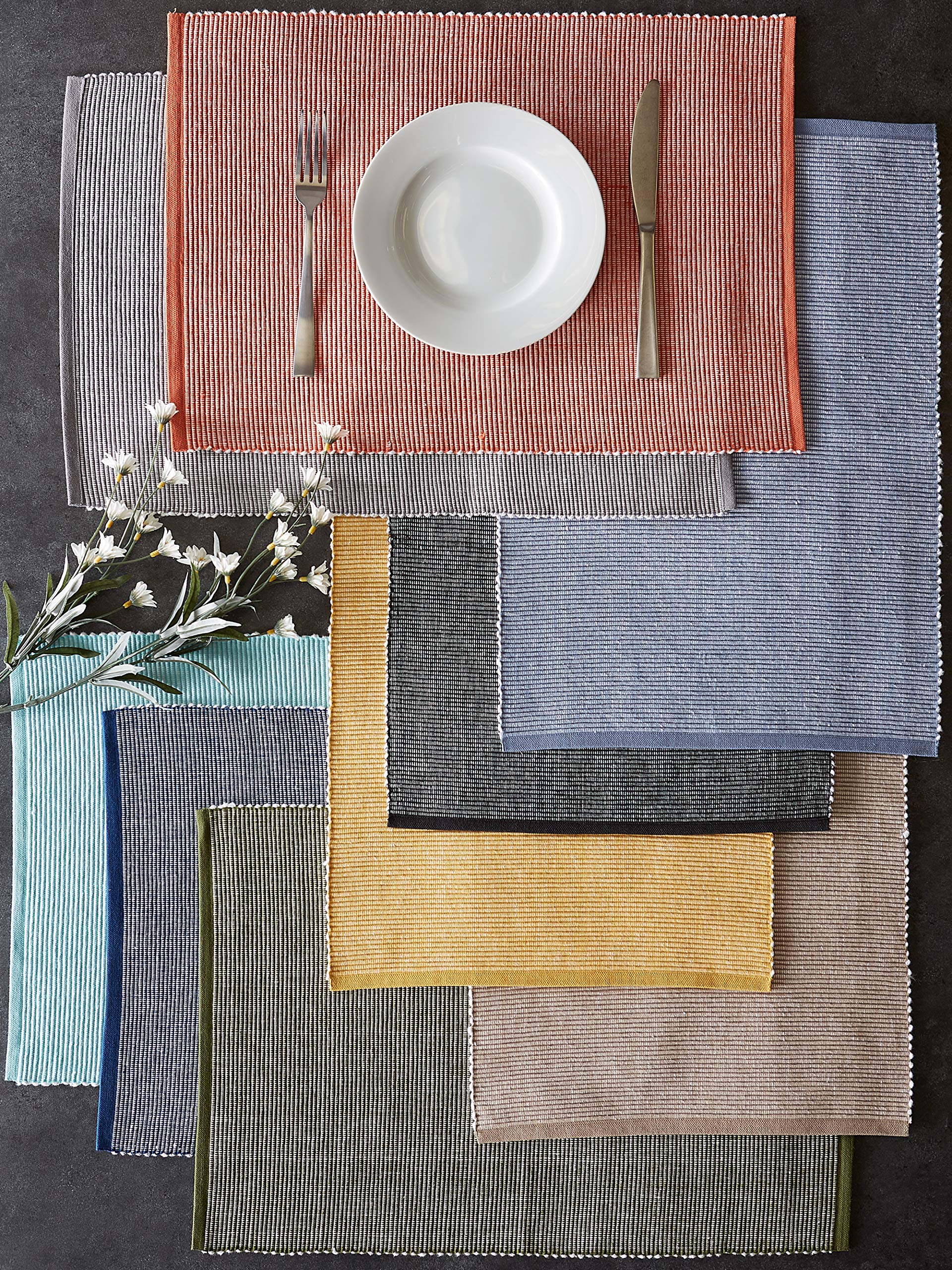 DII Set di tovagliette, cotone, grigio, da tavolo