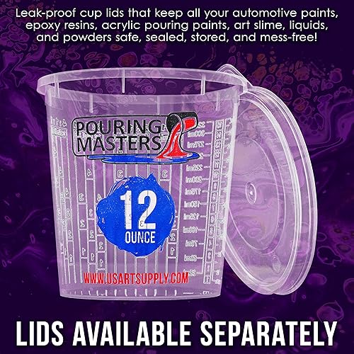 Miniatura 5 de Pouring Masters Vasos de mezcla de plástico graduado de 12 onzas (11.8fl oz) (caja de 20)  Uso para pintura, resina, epoxi, arte, cocina, hornear,