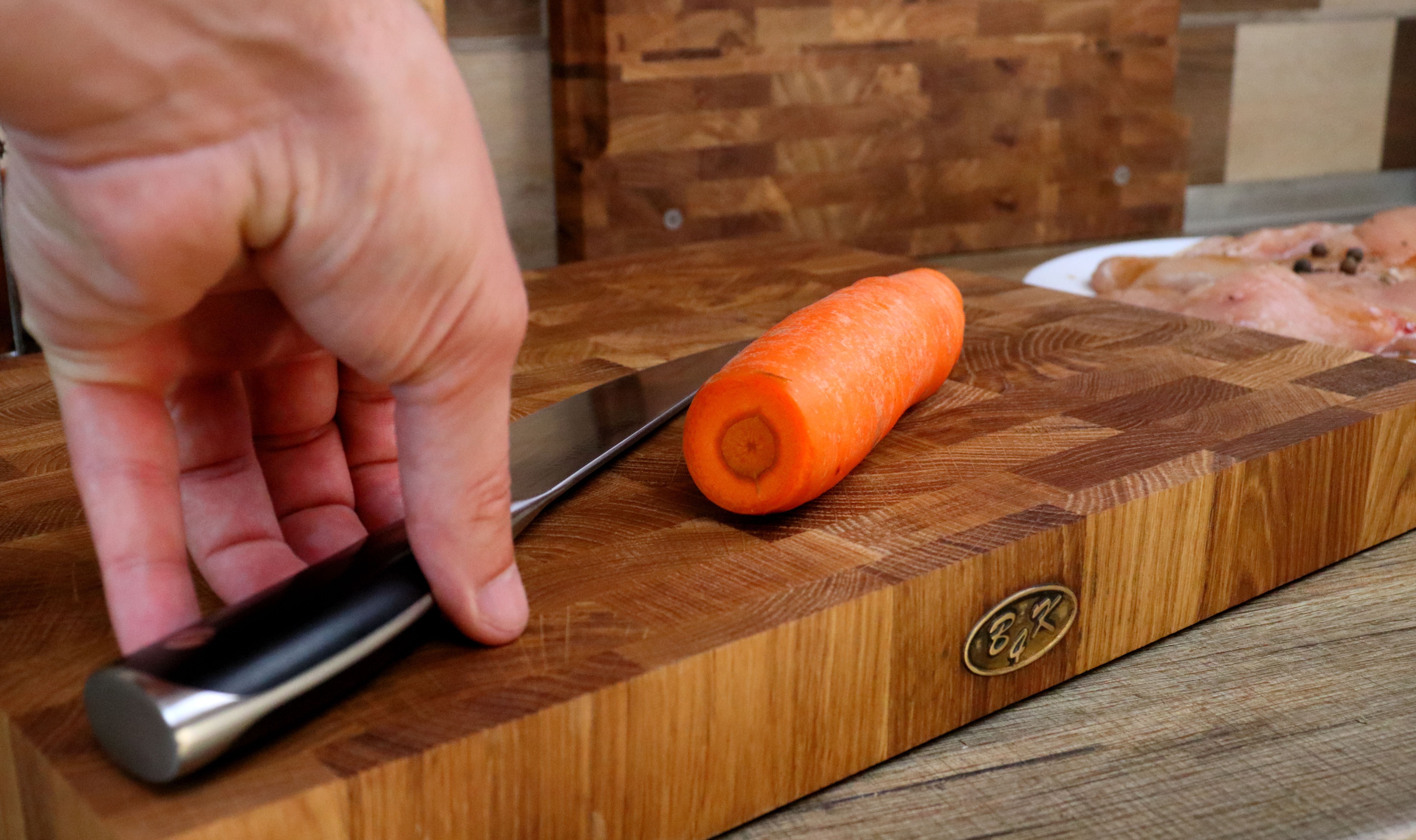 Cuisine Romefort | Hakblok van thermisch beukenhout | massieve snijplank met handgrepen