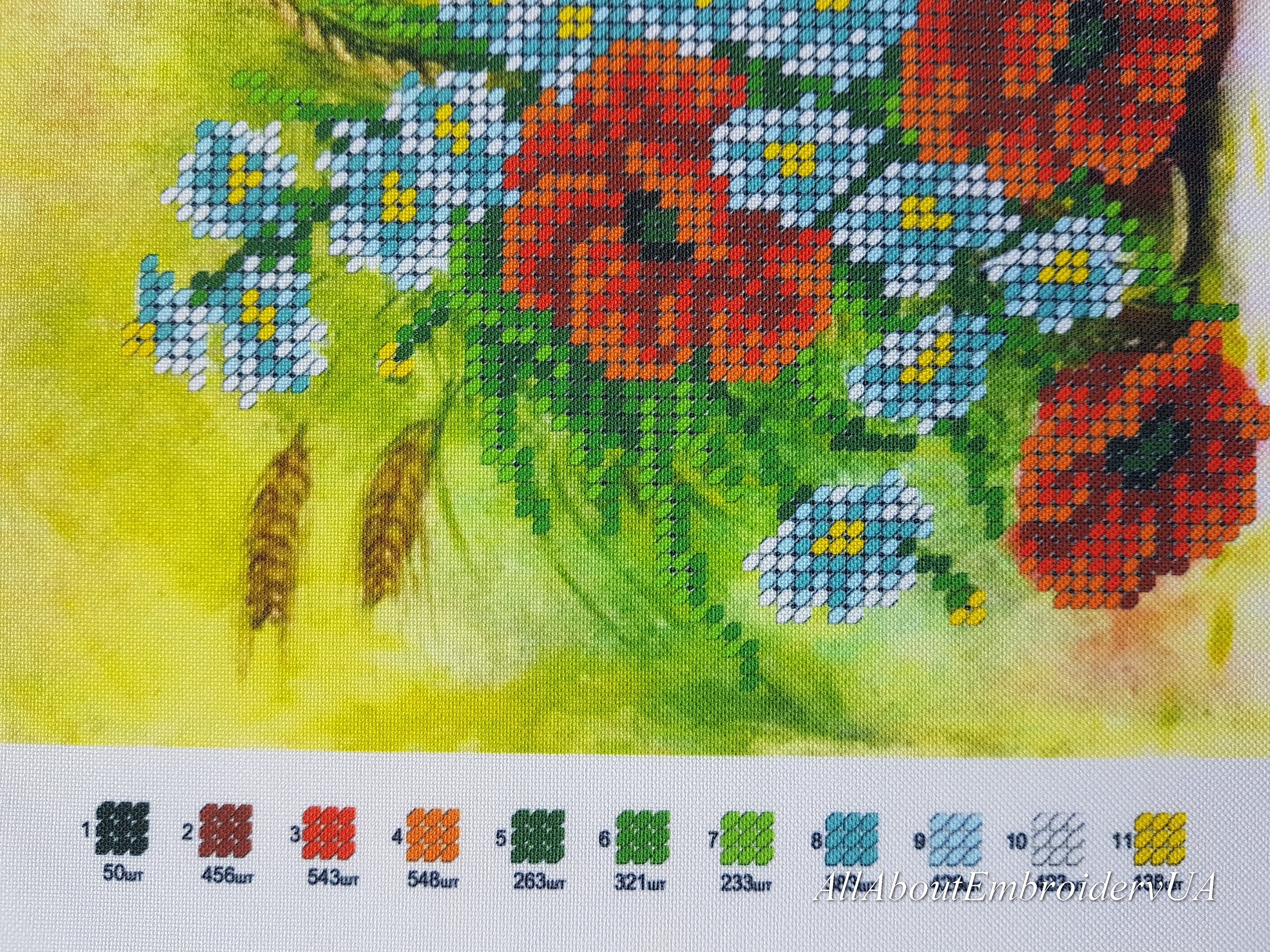 Kit Point De Croix Magic Needle – Motif Coquelicots Et Marguerites, Complet