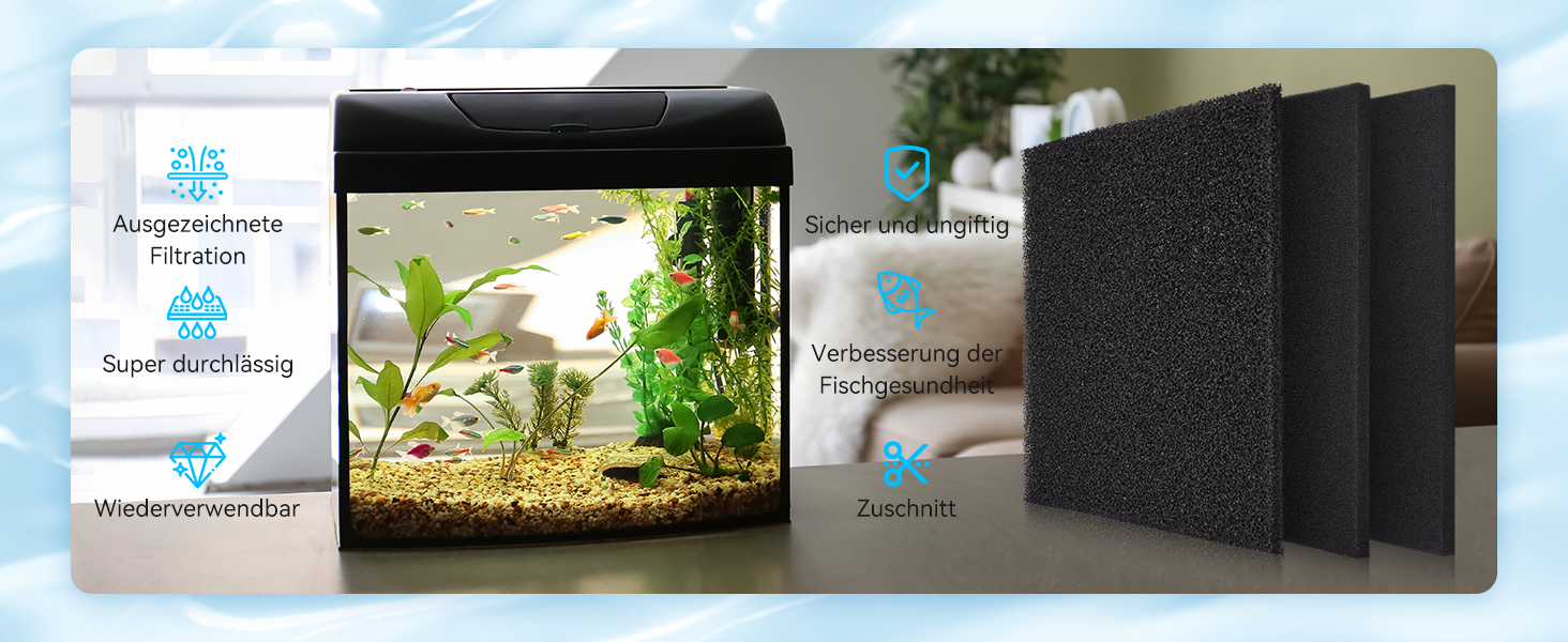 Premium Aquarium Filtermedien – Filterwatte Aus Polyester, 40,6 X 239 Cm, Wiederverwendbar