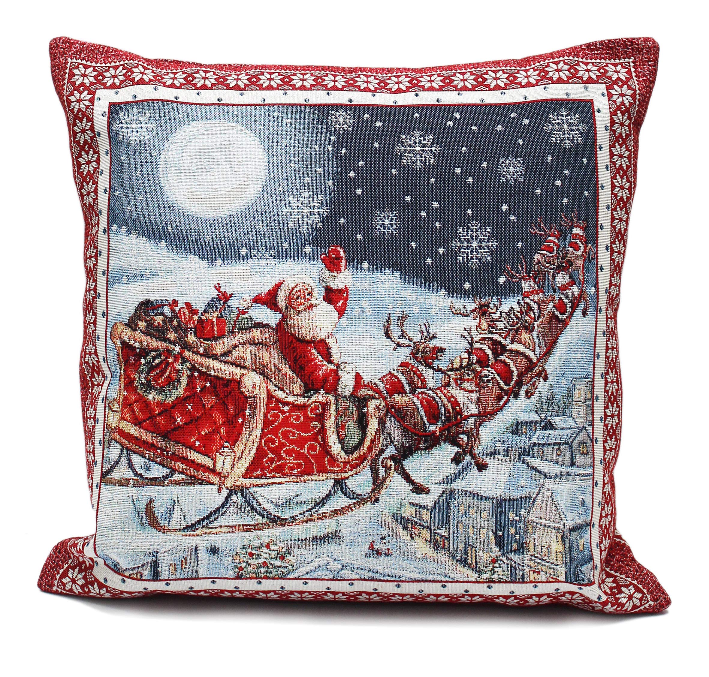 Peggy Wilkins Skyride Christmas Tapestry Cushion - 45cm x 45cm