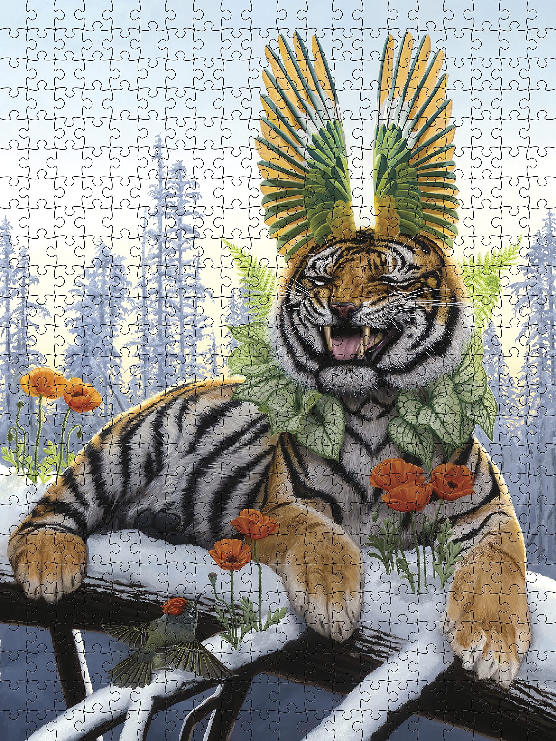 Pomegranate 500-Piece Jigsaw Puzzle for Adults, Jon Ching's Flourished Merriment, Matte Finish, Snug Fit - Image 2