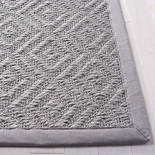 Miniatura 4 de SAFAVIEH Natural Fiber Collection NF154B - Alfombra de pasillo de 2 pies 6 pulgadas x 8 pies, gris claro y gris, diseño rústico de sisal, fácil