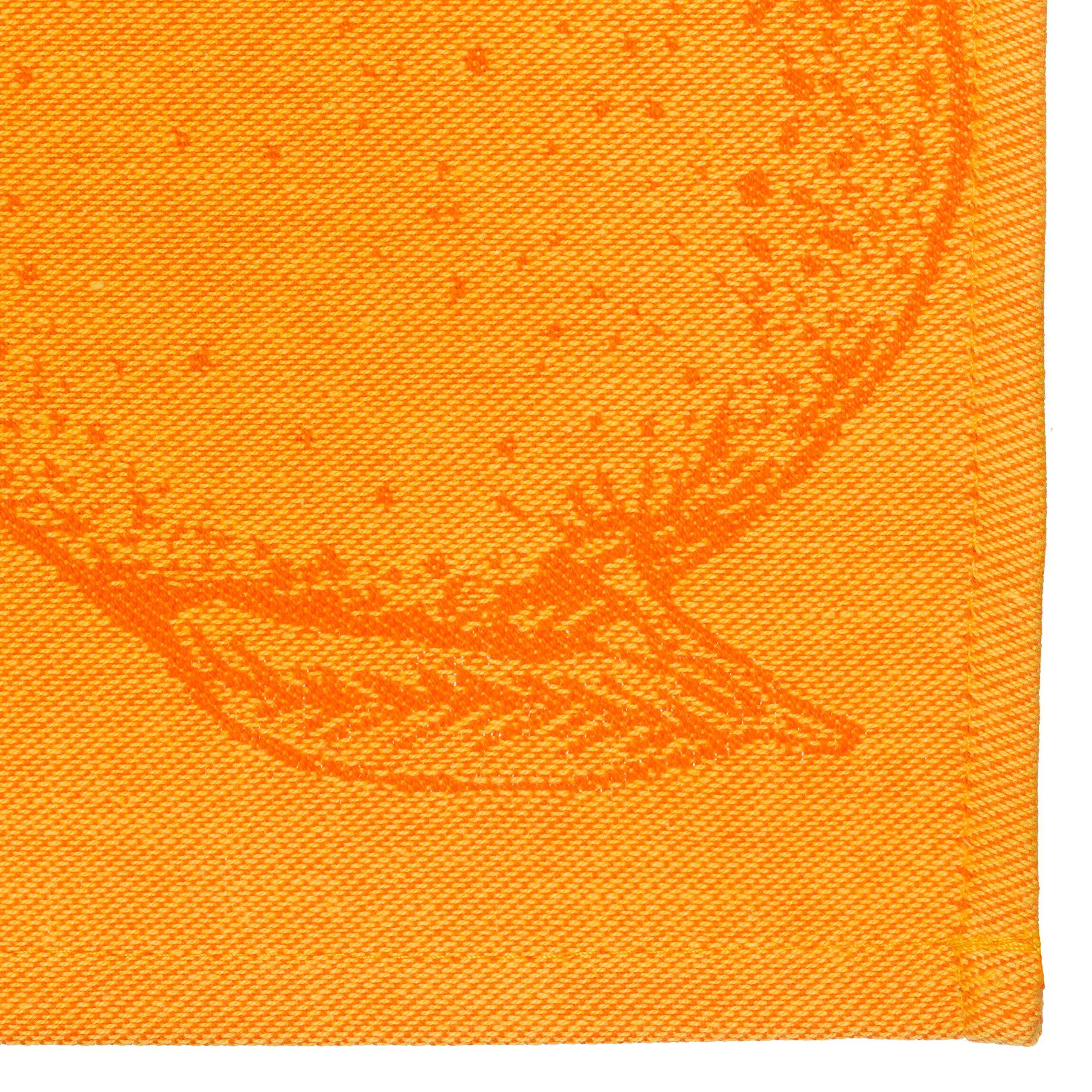 Coucke French Cotton Jacquard Towel, Les Argrumes (Citrus Fruit), 20-Inches by 30-Inches, Orange and Yellow