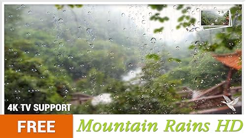 chuva de montanhas grátis, sente-se, relaxe e toque durante as férias de natal na sua TV HDR 8k 4k e