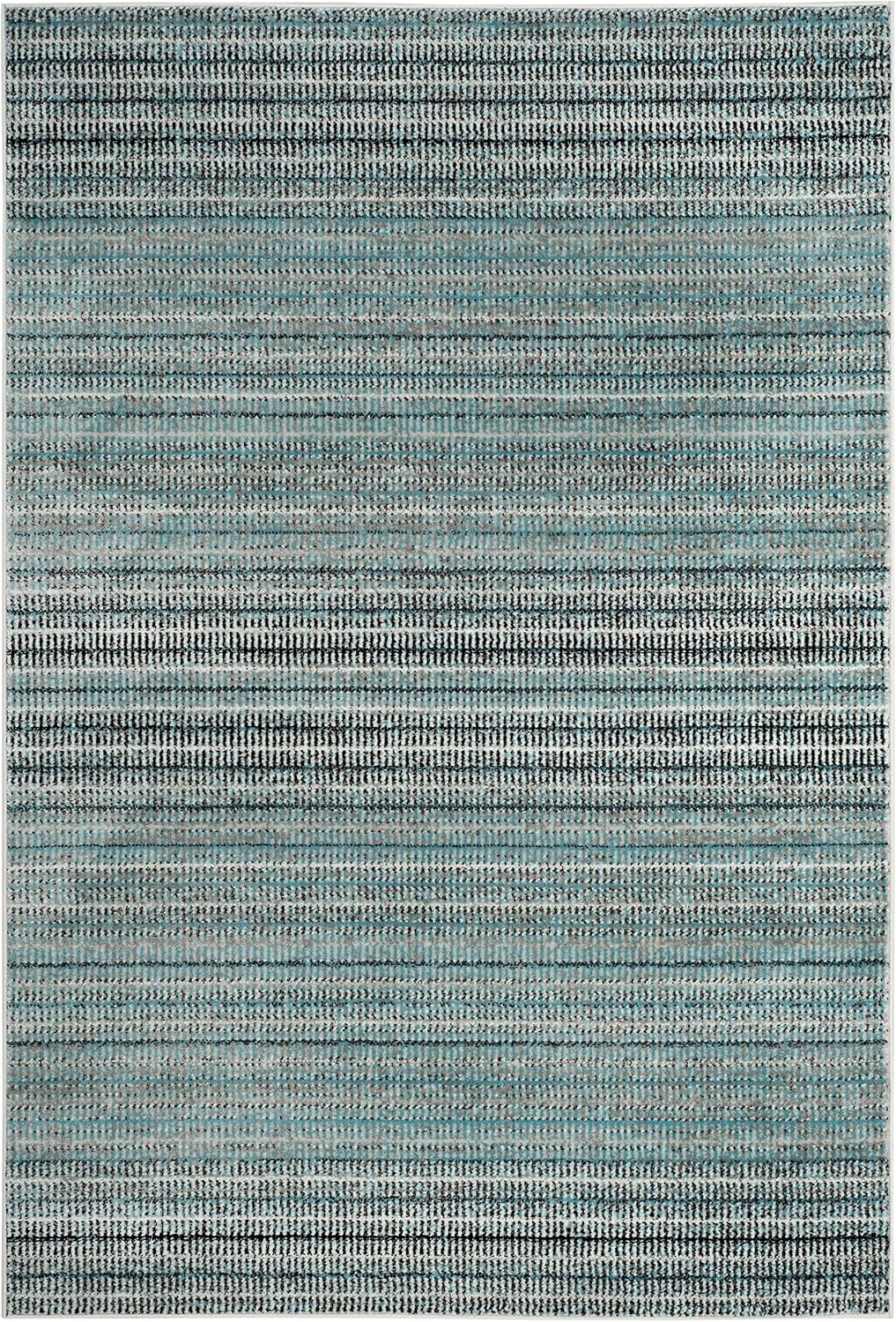 SAFAVIEH Skyler Collection 6' x 9' Blue/Grey SKY196C Stripe Non-Shedding Living Room Bedroom Dining Home Office Area Rug