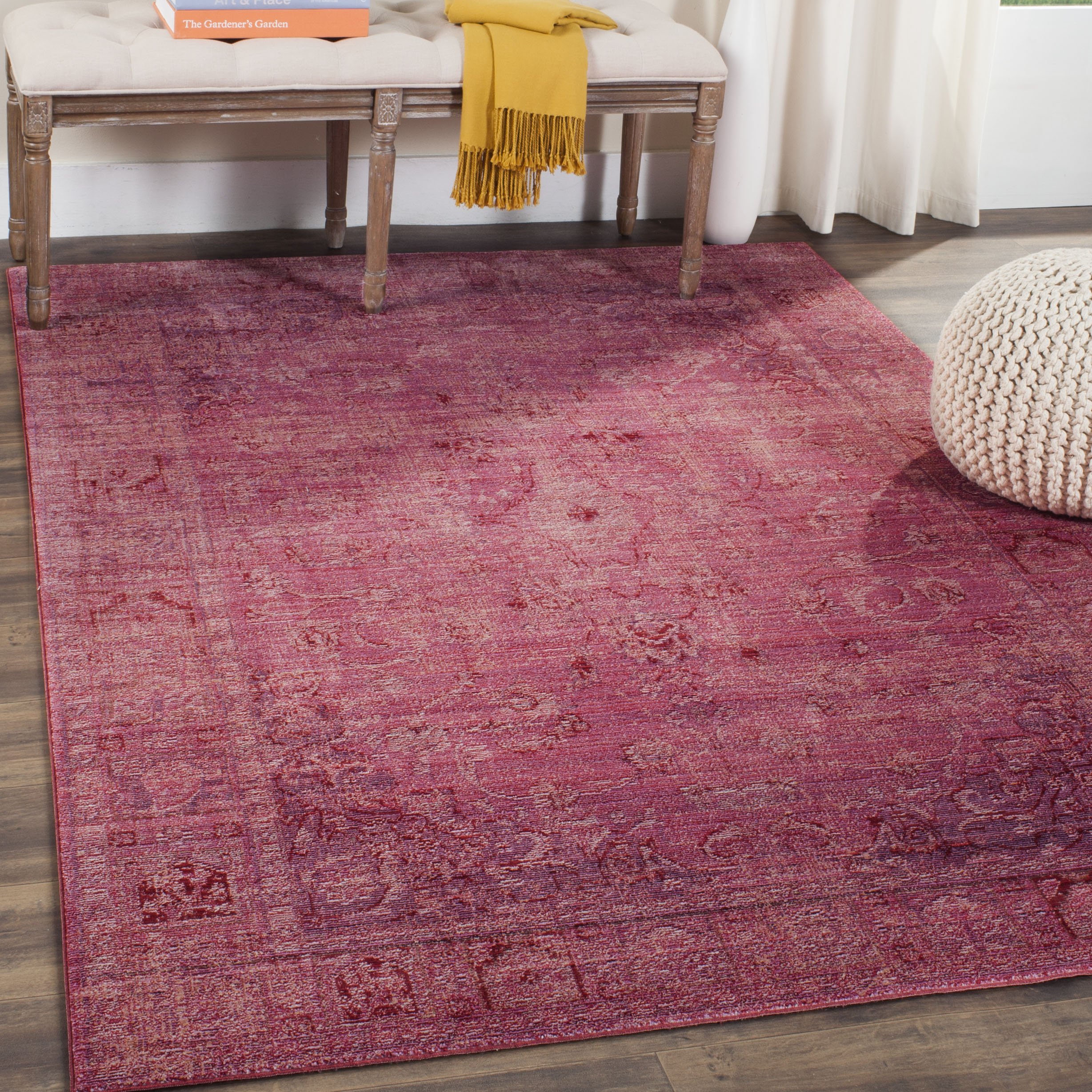 Tapis Boho Valencia Rouge 244x305 cm pour Salon et Salle à Manger SAFAVIEH