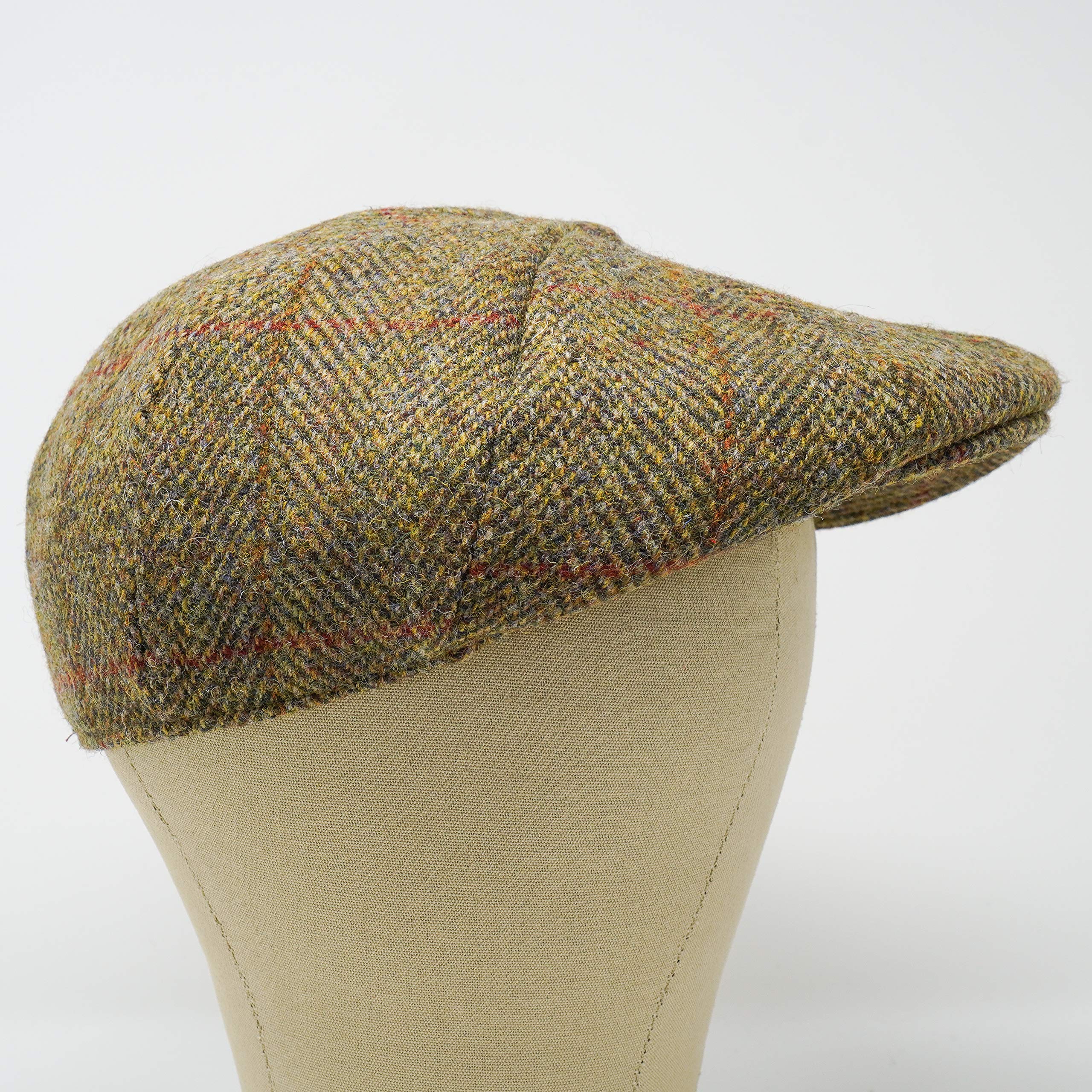 Gorra Plana de 8 Piezas Dingwall - 100% Lana Tejida a Mano - Harris Tweed - Resistente al Agua