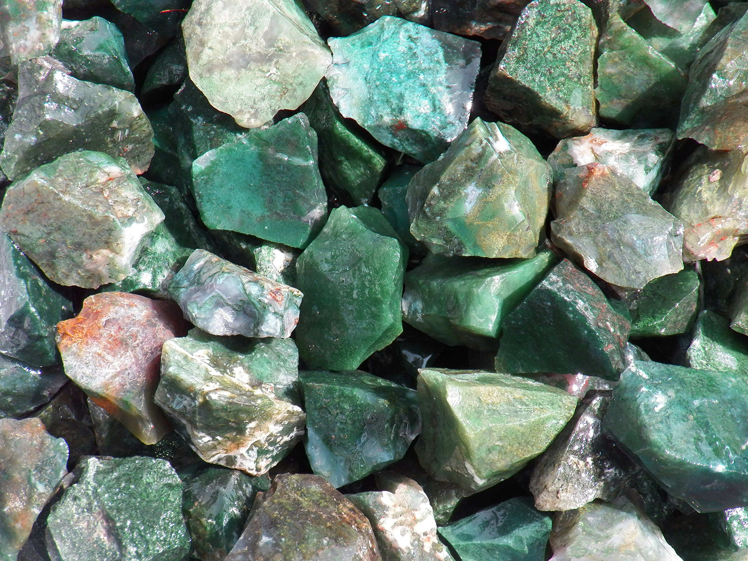 The Fundamental Rockhound Products: Rough MOSS AGATE Natural Bulk Rock for Tumbling Metaphysical Gemstones Healing Crystals * Wholesale Lot * (1 lb)