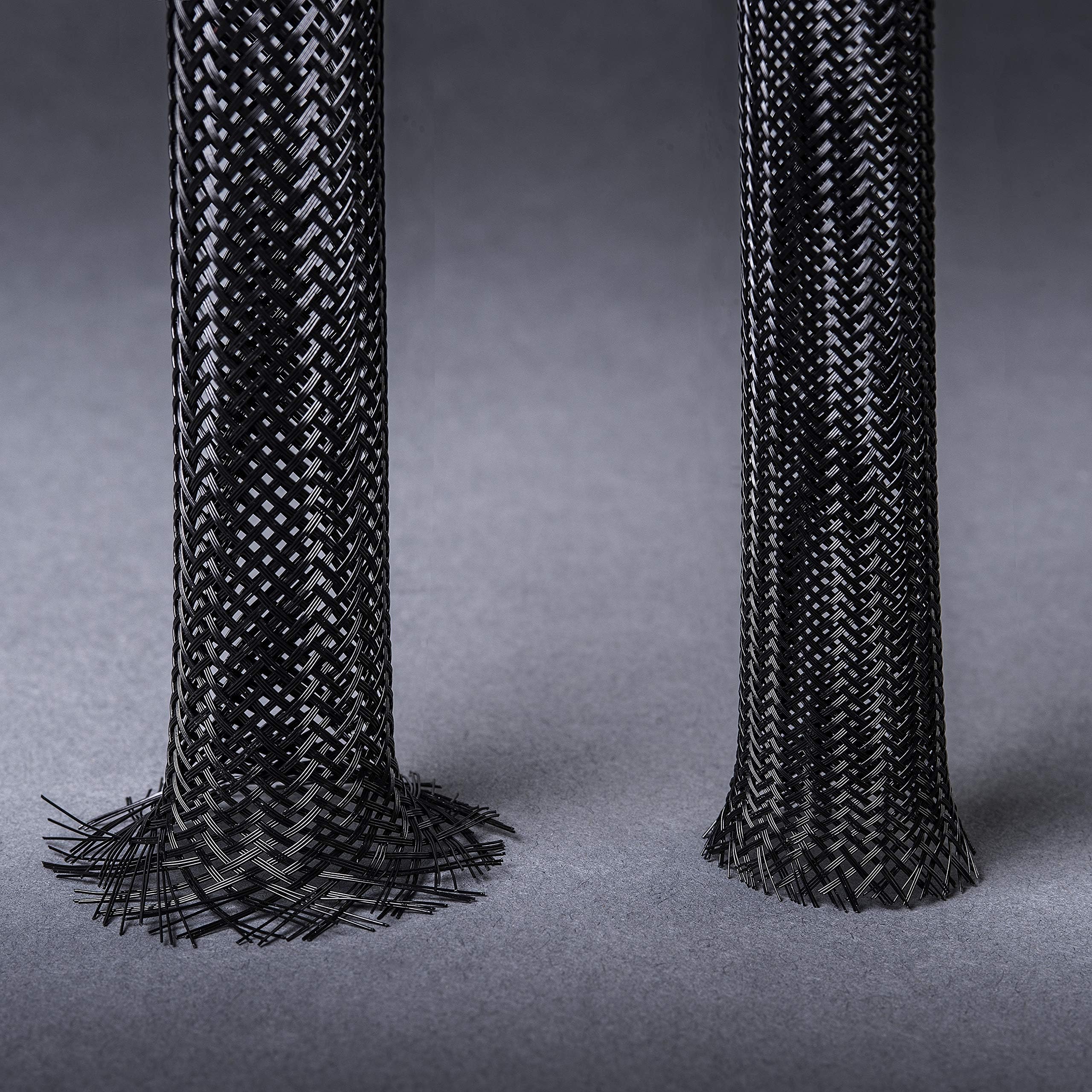 3/8 Inch Clean Cut Cable Sleeve - Black - 25 Feet