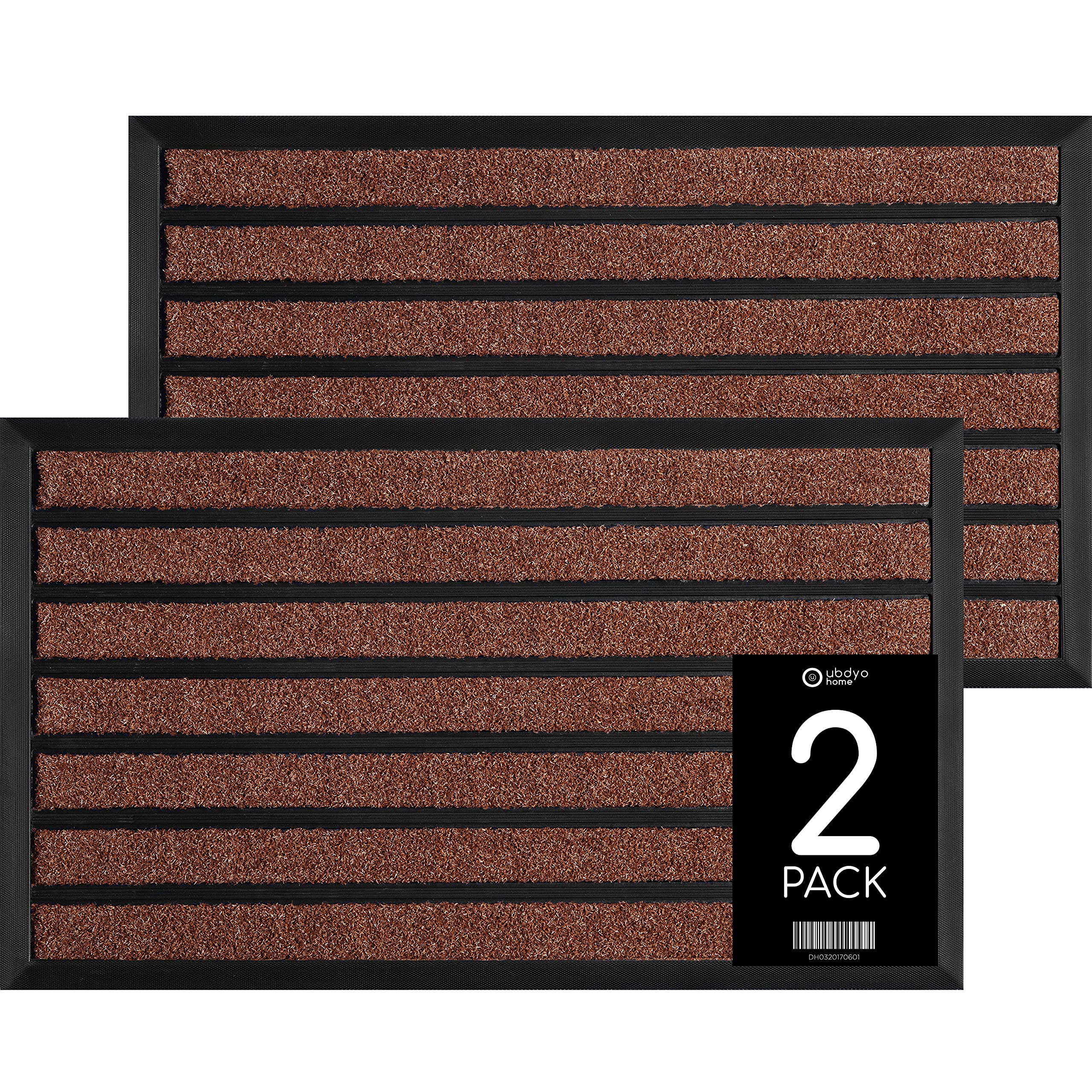 ubdyo 2 Pack Door Mat Outdoor Mat Dark Brown Door Mat Bright