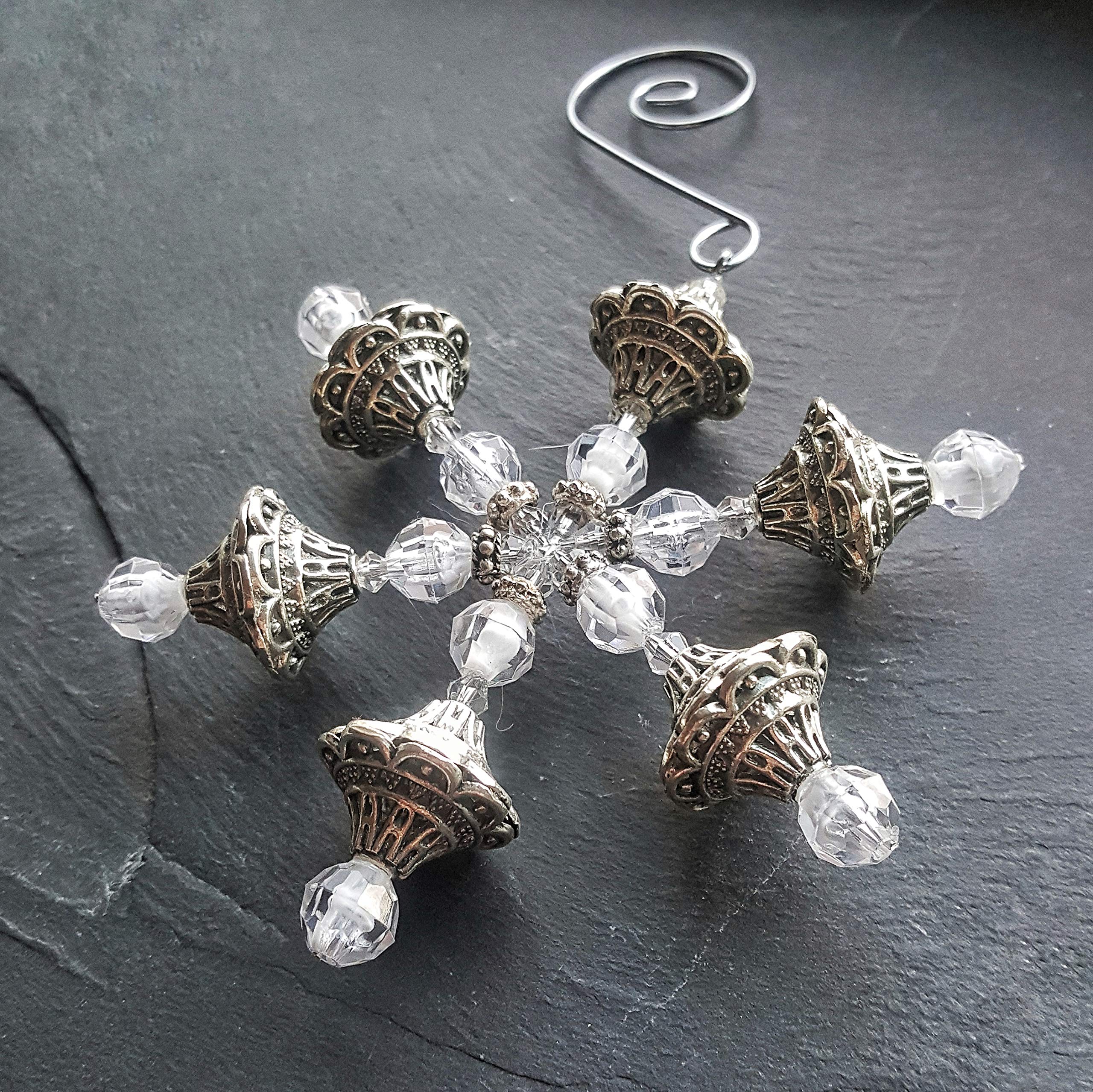 Victorian Christmas Ornament Crystal Snowflake White Elephant Gift