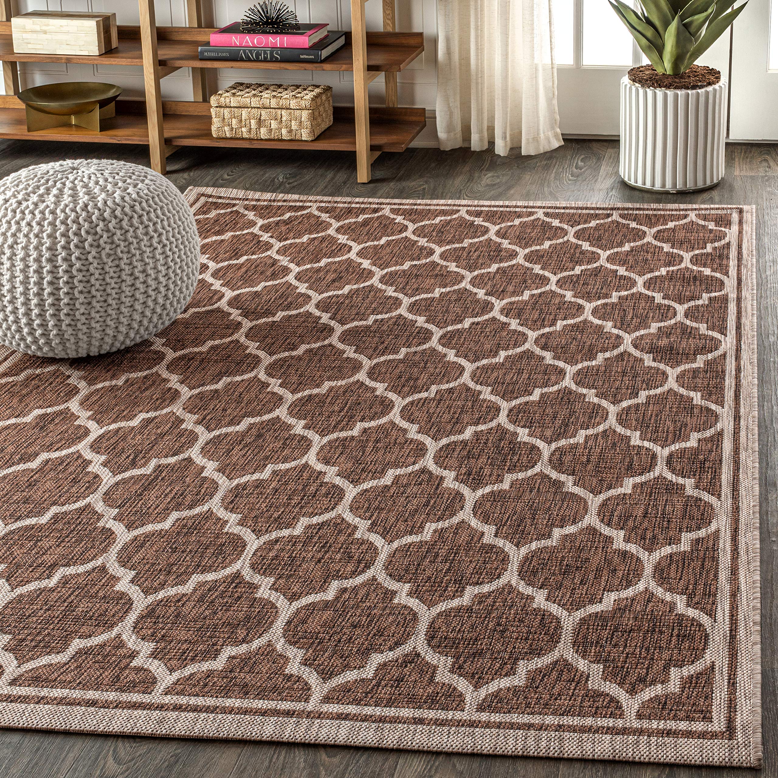 JONATHAN Y SMB109B-8 Trebol Tappeto marocchino a traliccio strutturato per interni ed esterni, moderno, costiero, bohémien, facile da pulire, cortile, patio, non spargimento, 240 cm X 300 cm