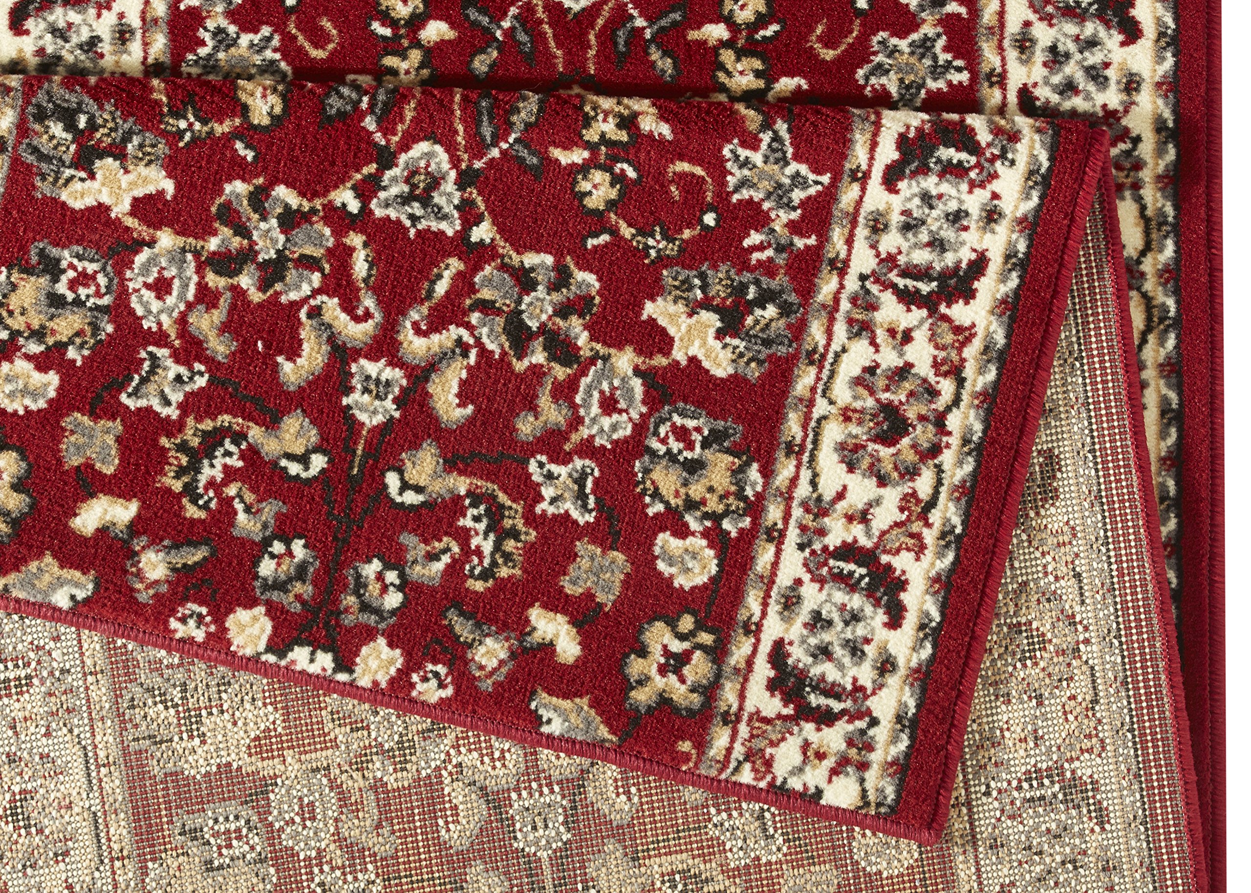 Hanse Home Teppich Läufer Vintage 80x400cm – Teppichläufer Weicher Kurzflor Teppich Retro Vintage Design Läufer für Flur, Schlafzimmer, Kinderzimmer, Badezimmer, Wohnzimmer, Küche Dekoläufer – Rot