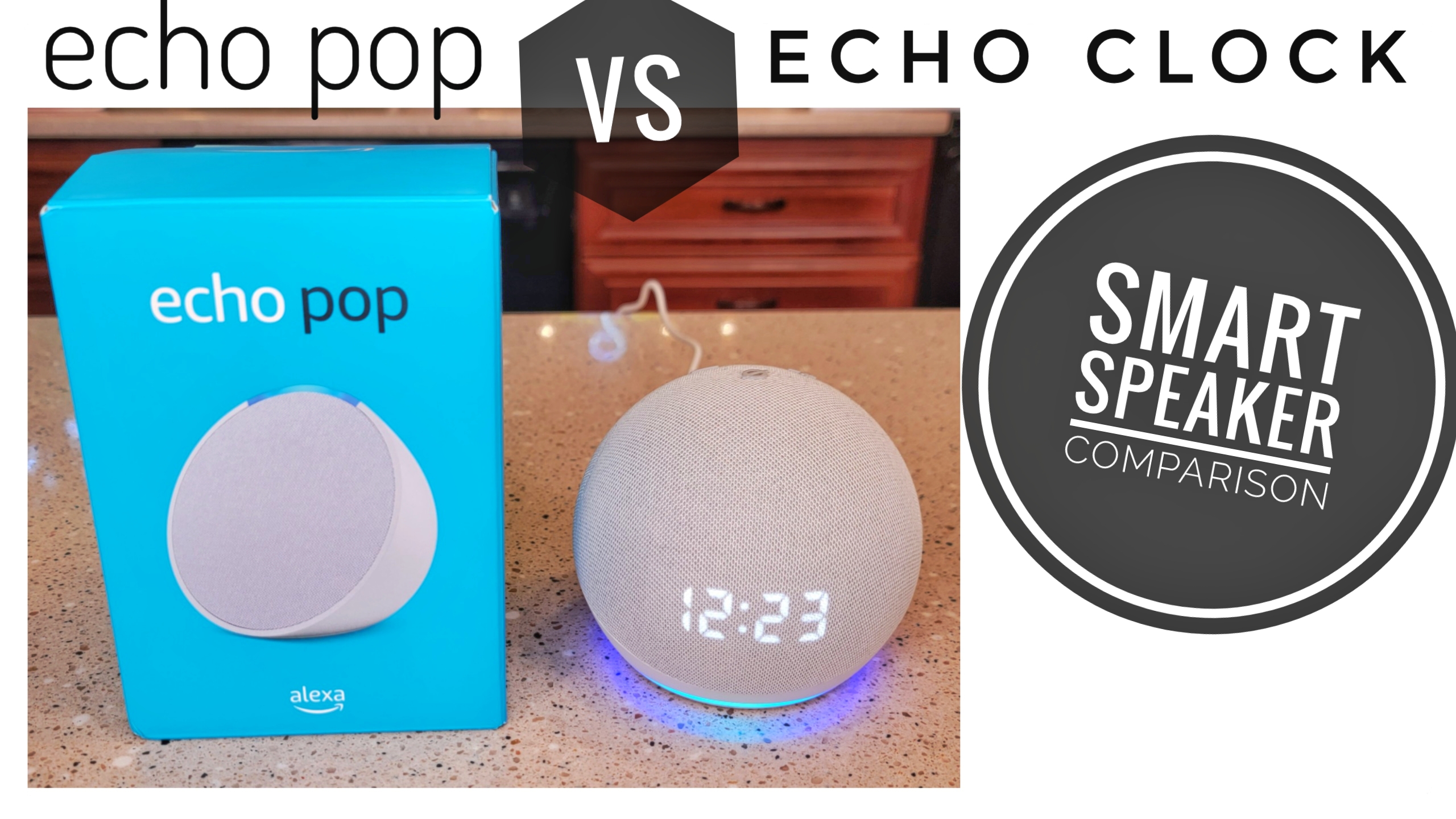 Watch Echo Pop Alexa Smart Speaker vs Echo Dot Clock on Amazon Live
